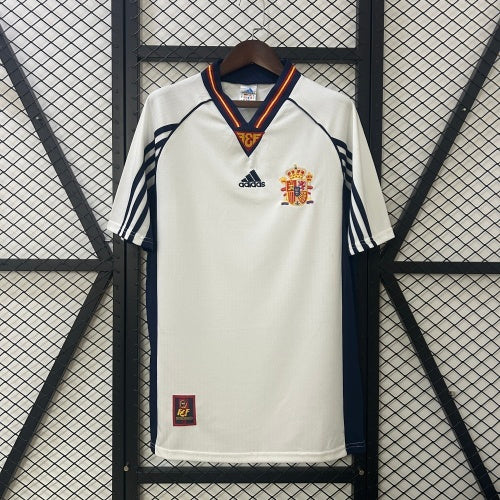 1990s Spain Retro Football Shirt | White Navy Home