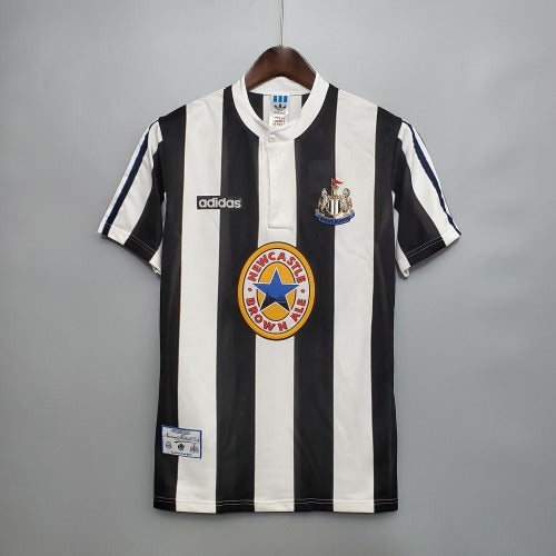 1990s Newcastle United Retro Football Shirt | Black White Home