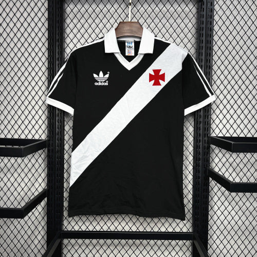 1980s Vasco Da Gama Retro Football Shirt | Black White Home
