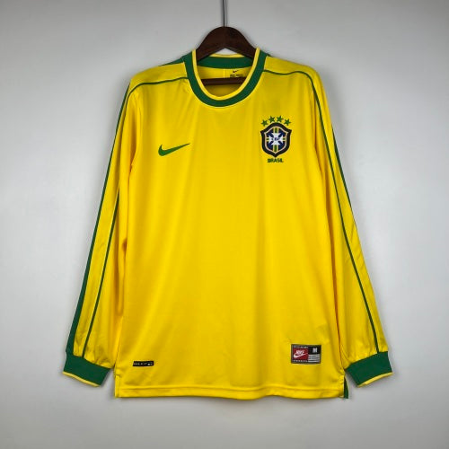 1990s Brazil Retro Football Shirt | Yellow Green Home