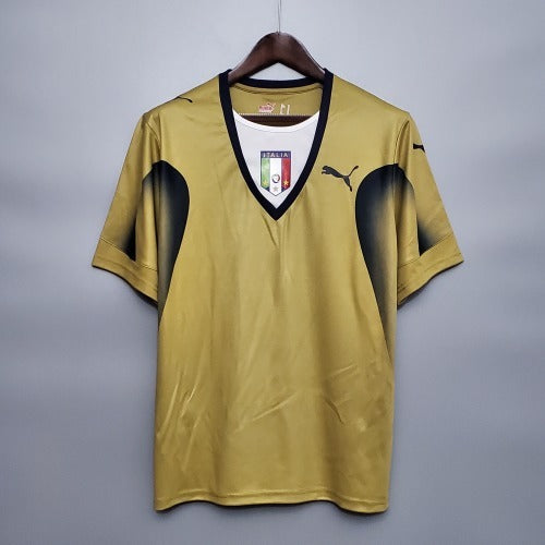 2000s Italy Retro Football Shirt | Gold Black Home