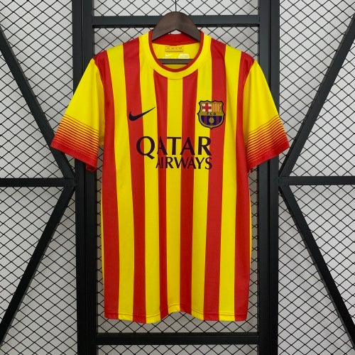 2010s Barcelona Retro Football Shirt | Yellow Red Home