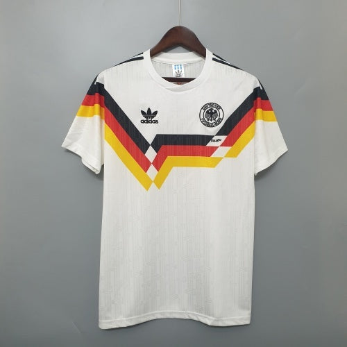 1980s Germany Retro Football Shirt | White Black Home
