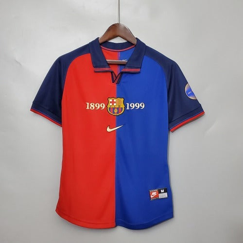 1990s Barcelona Retro Football Shirt | Red Blue Home