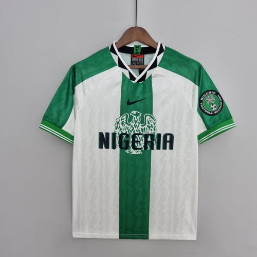 1990s Nigeria Retro Football Shirt | Green White Home