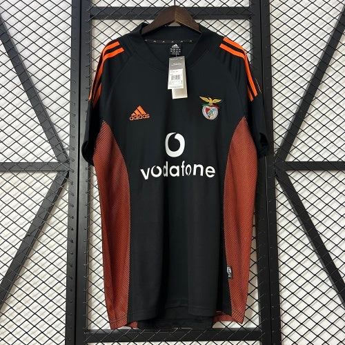 2000s Benfica Retro Football Shirt | Black Orange Home