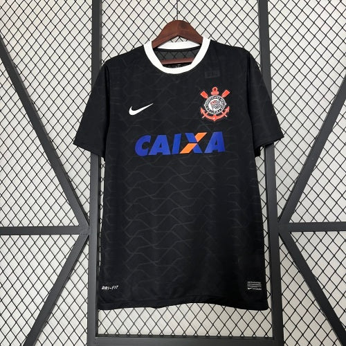 2010s Corinthians Retro Football Shirt | Black White Home