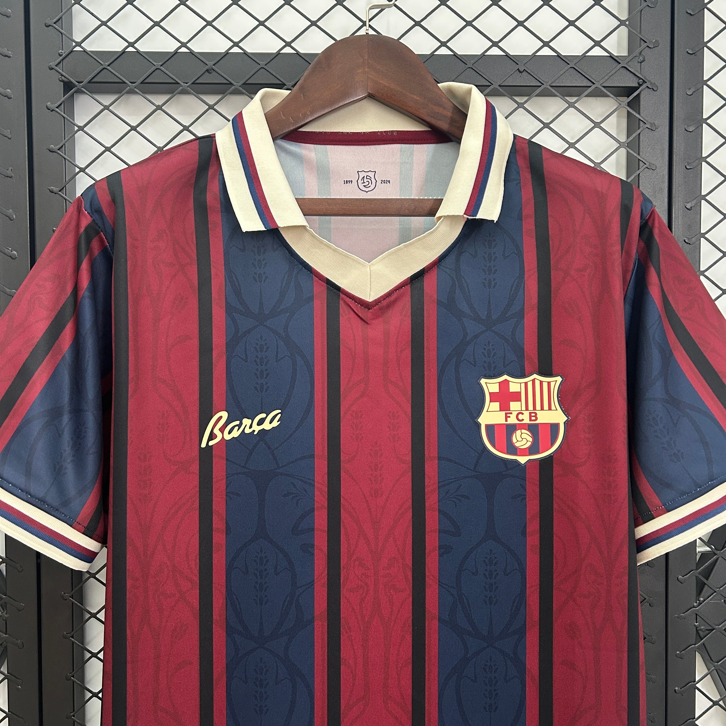 1990s Barcelona Retro Football Shirt | Burgundy Navy Third