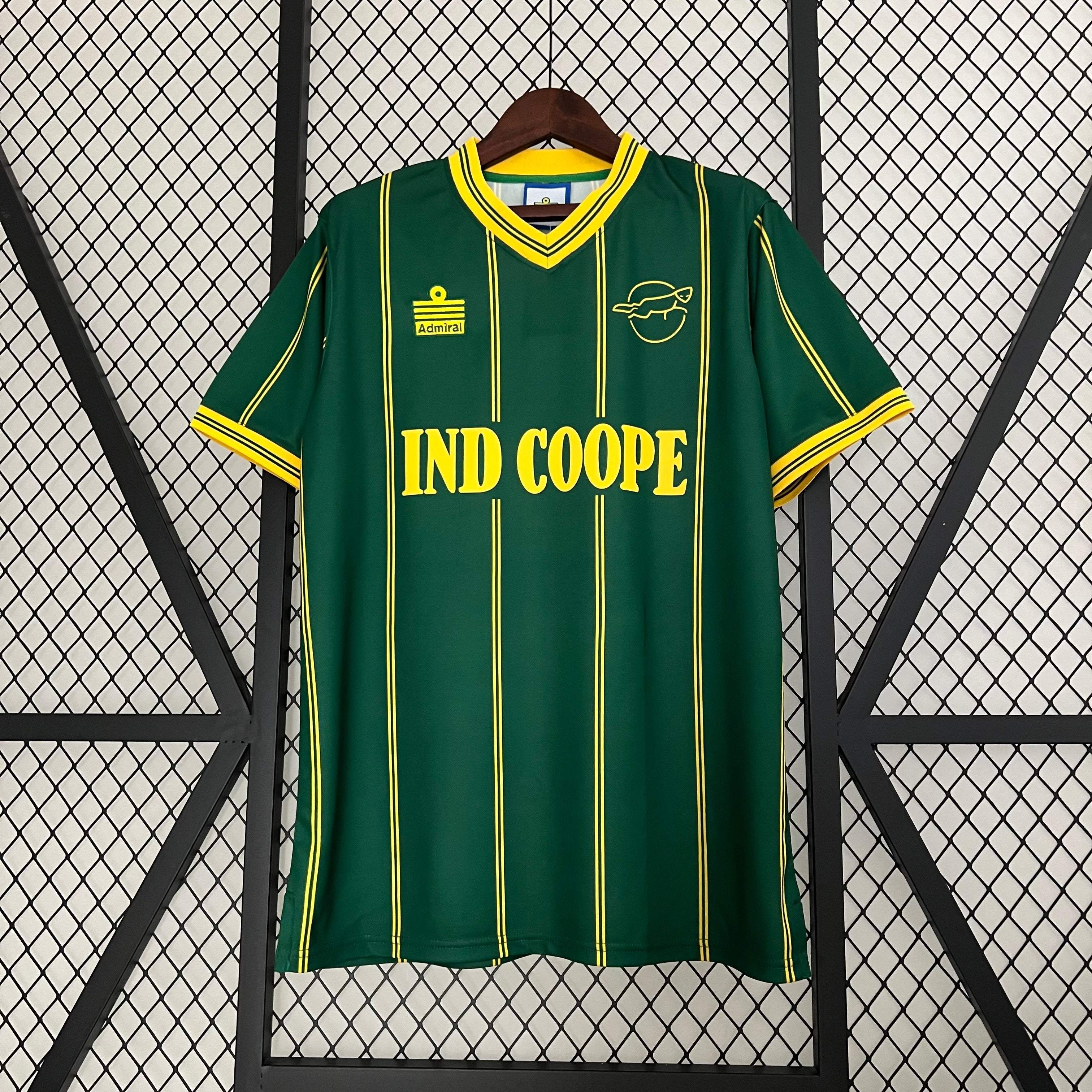 1990s Ind Coope Retro Football Shirt | Green Yellow Home