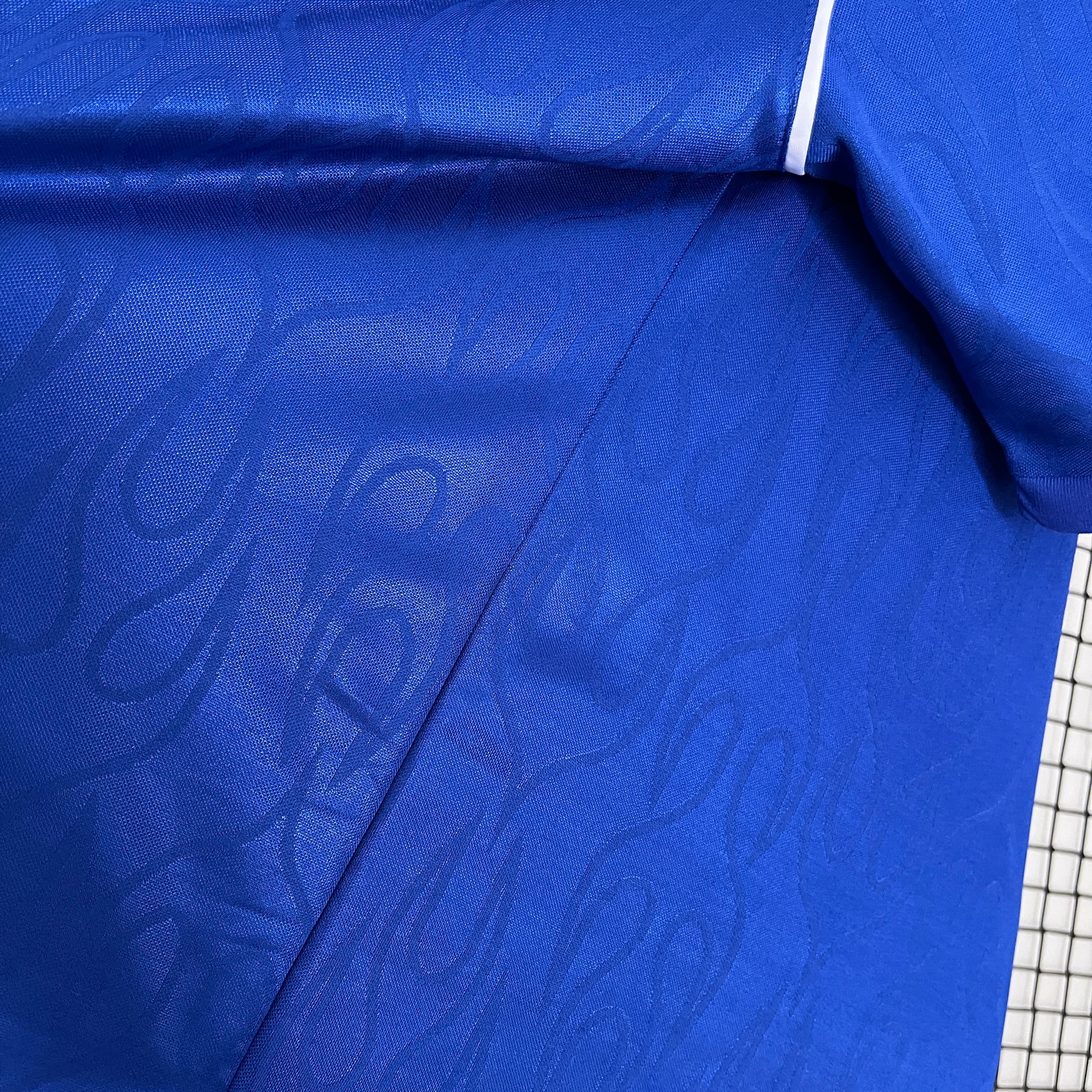 1990s Japan Retro Football Shirt | Blue White Home
