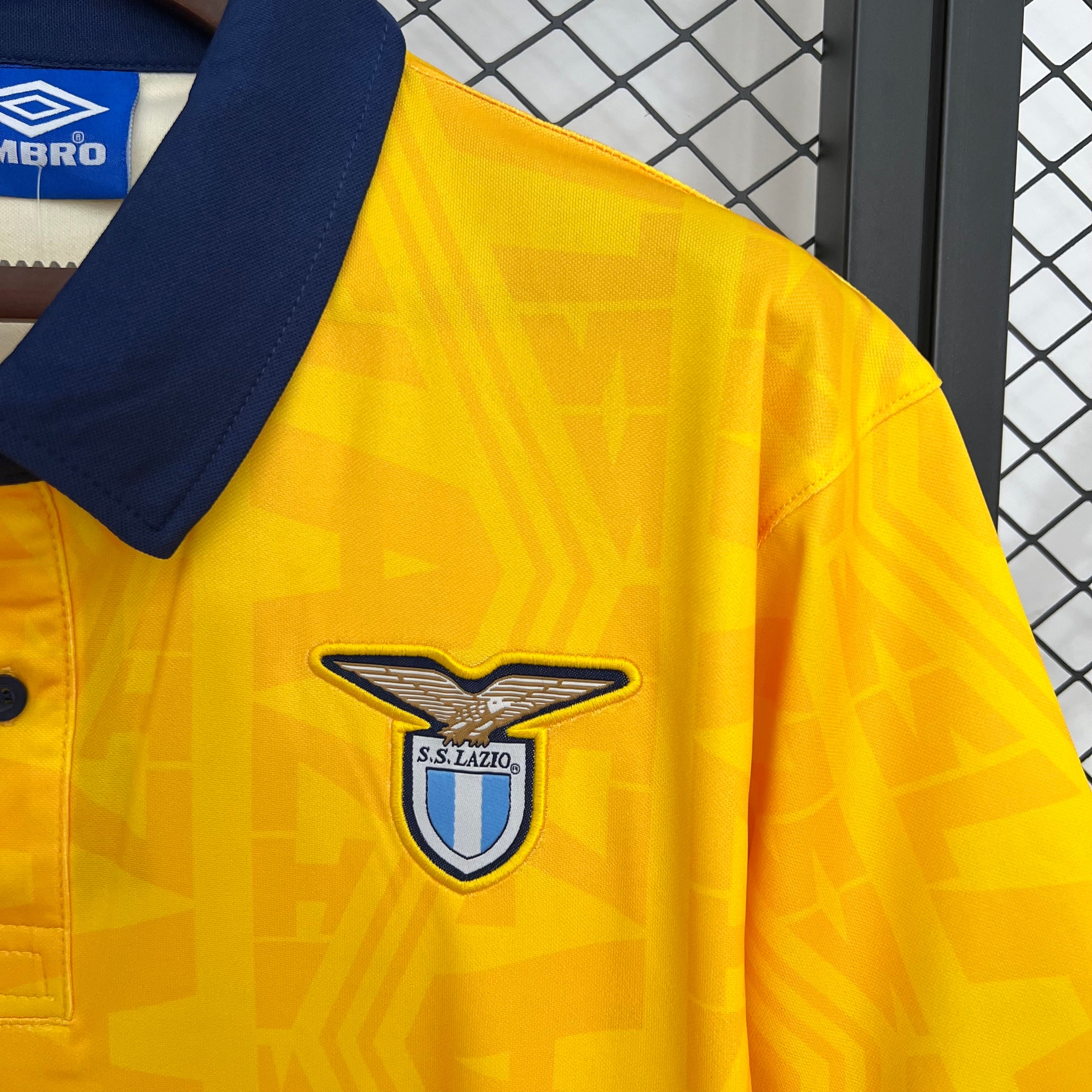 1990s Lazio Retro Football Shirt | Yellow Navy Home