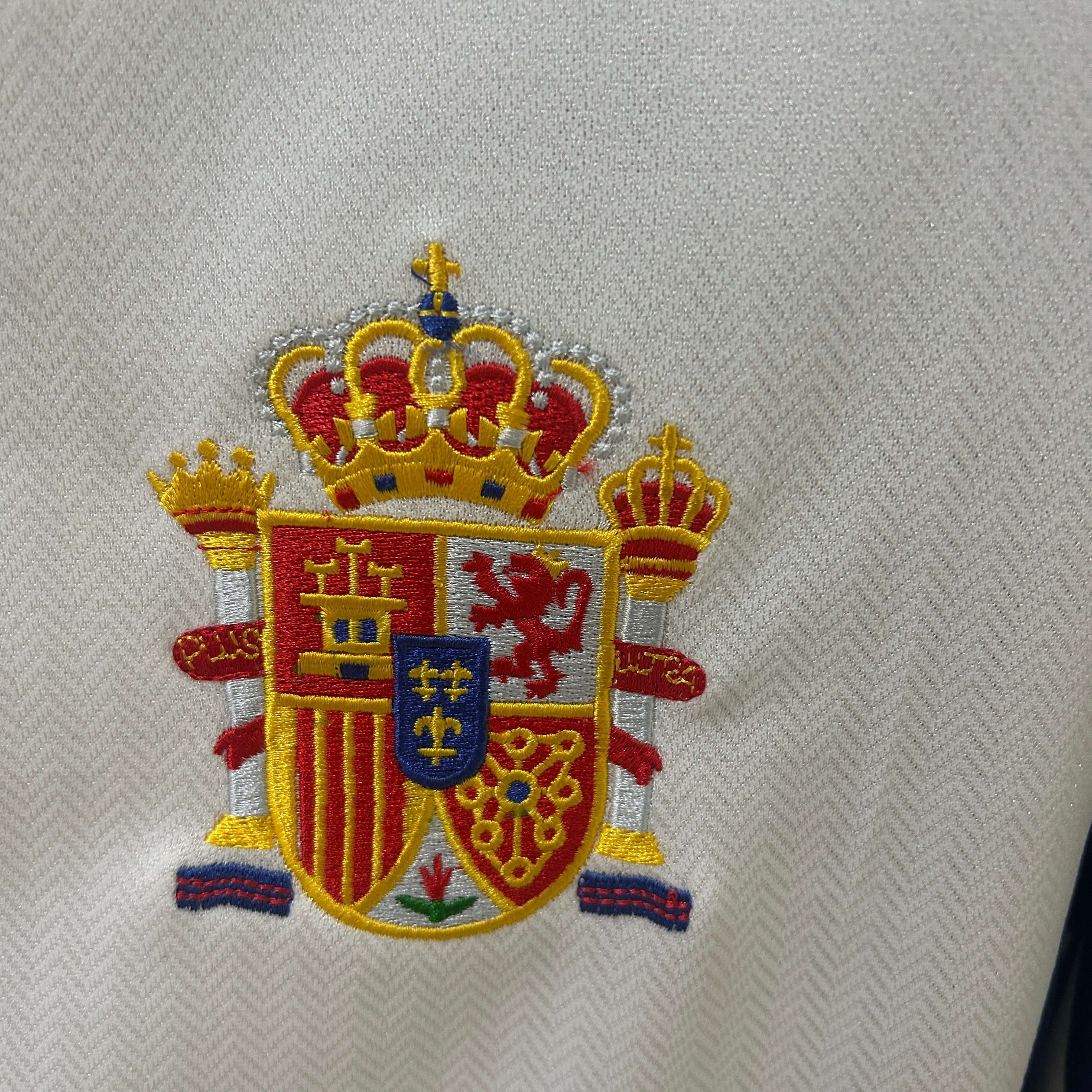 1990s Spain Retro Football Shirt | White Navy Home