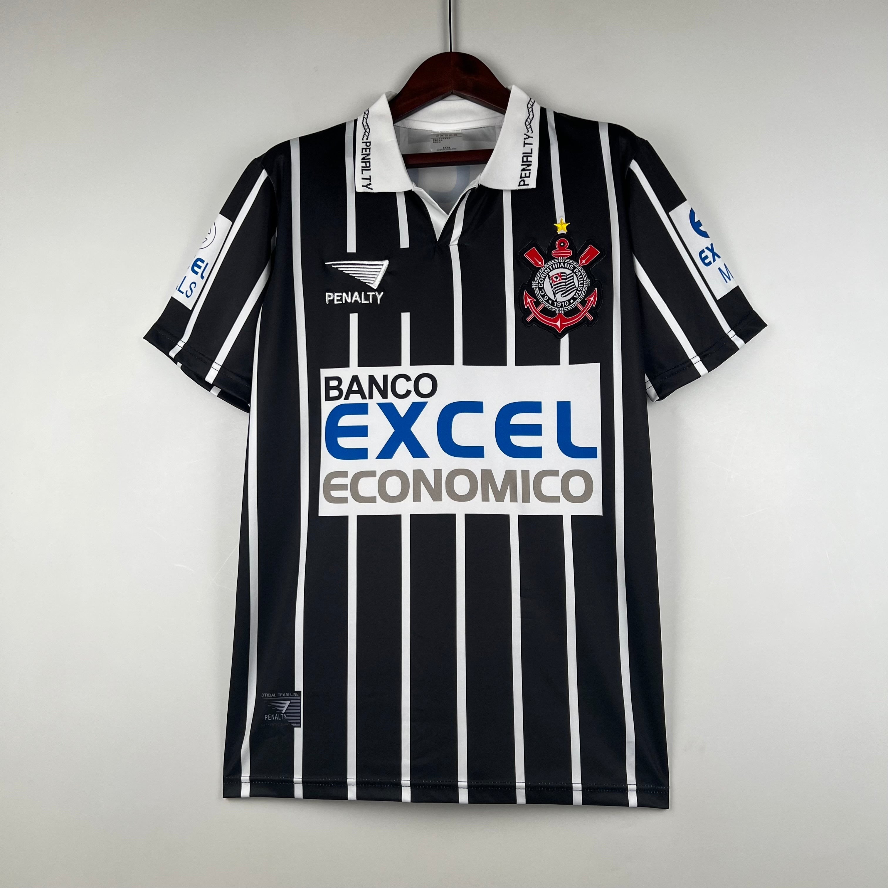 1990s Corinthians Retro Football Shirt | Black White Home