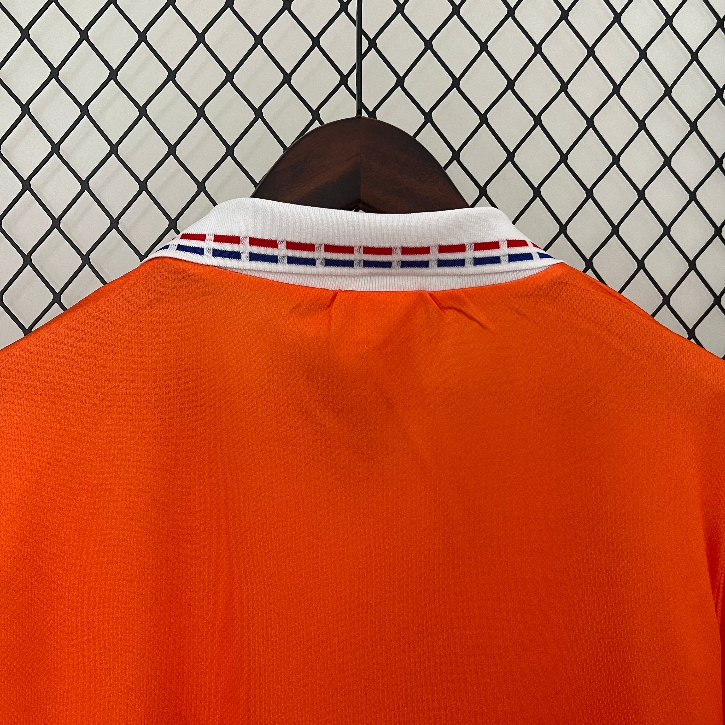 1990s Netherlands Retro Football Shirt | Orange White Home