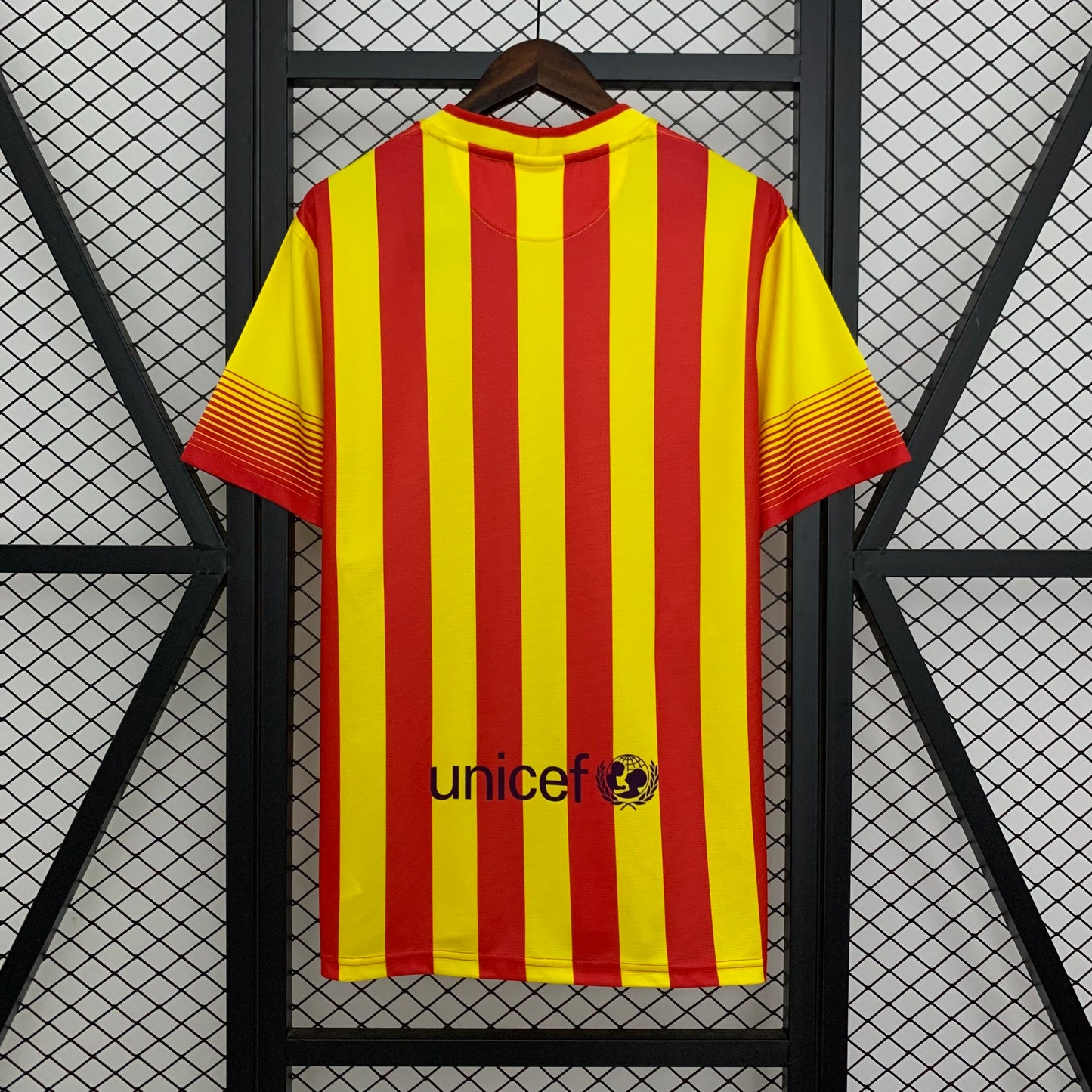 2010s Barcelona Retro Football Shirt | Yellow Red Home