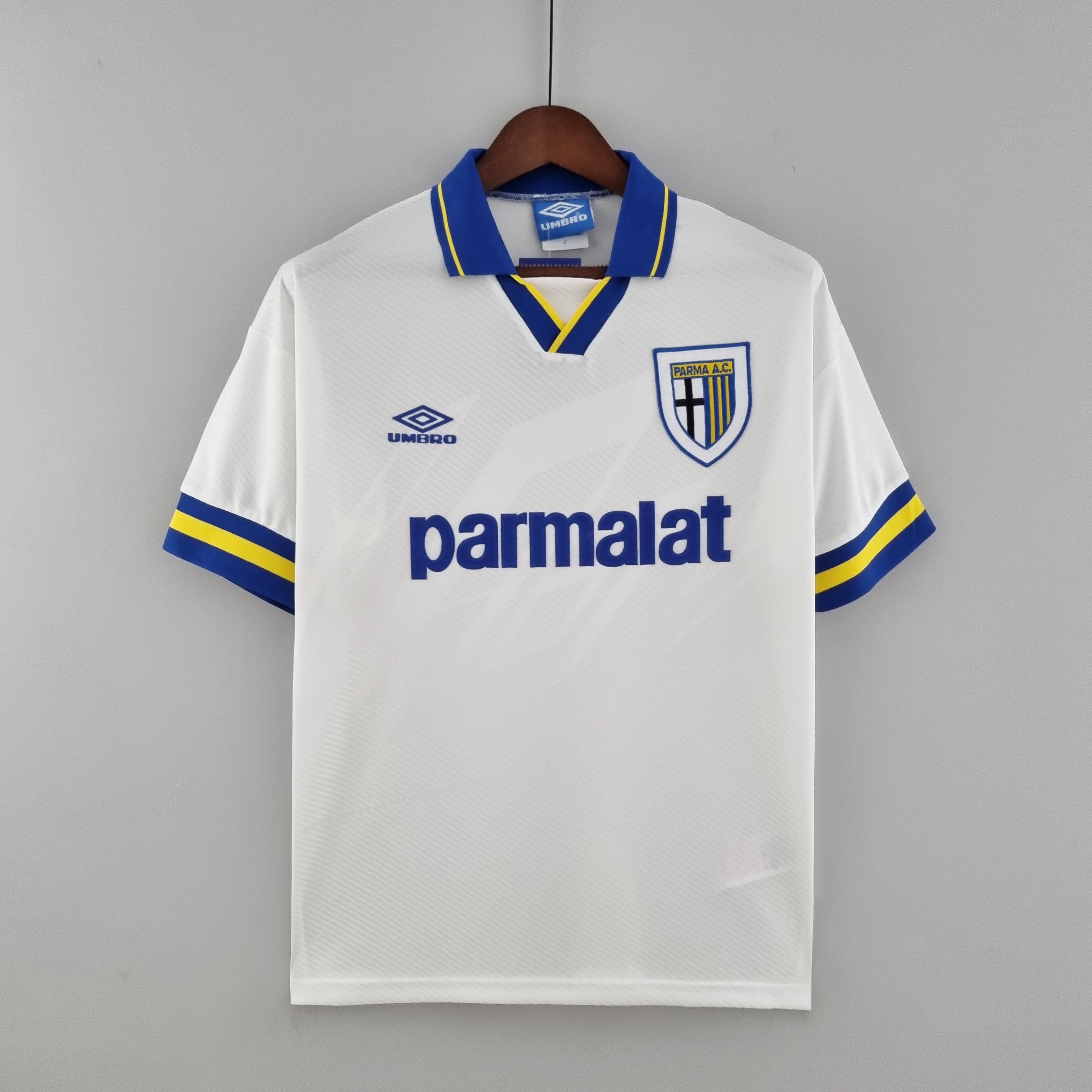 1990s Parma Retro Football Shirt | White Blue Home