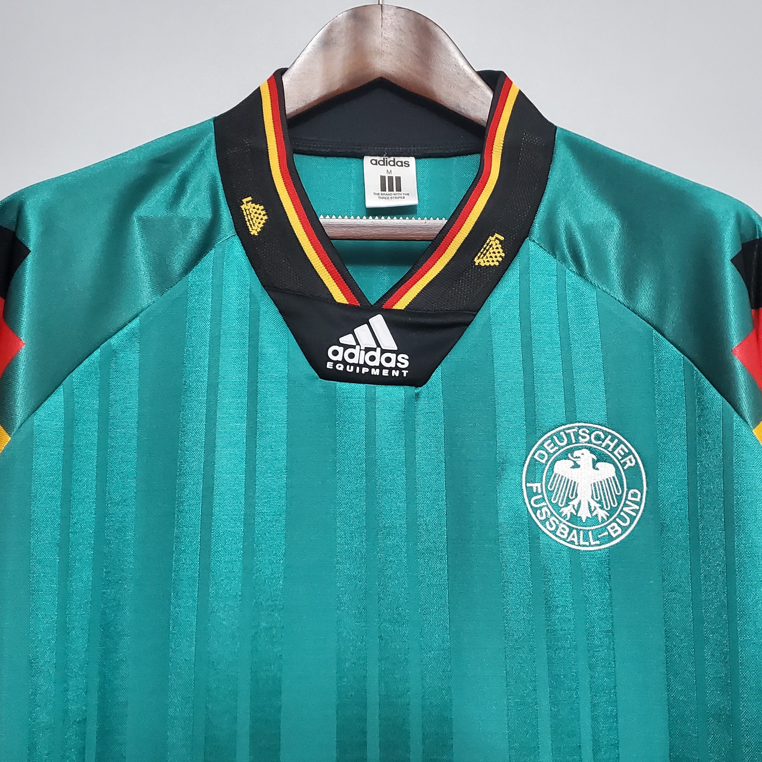 1990s Germany Retro Football Shirt | Teal Black Home