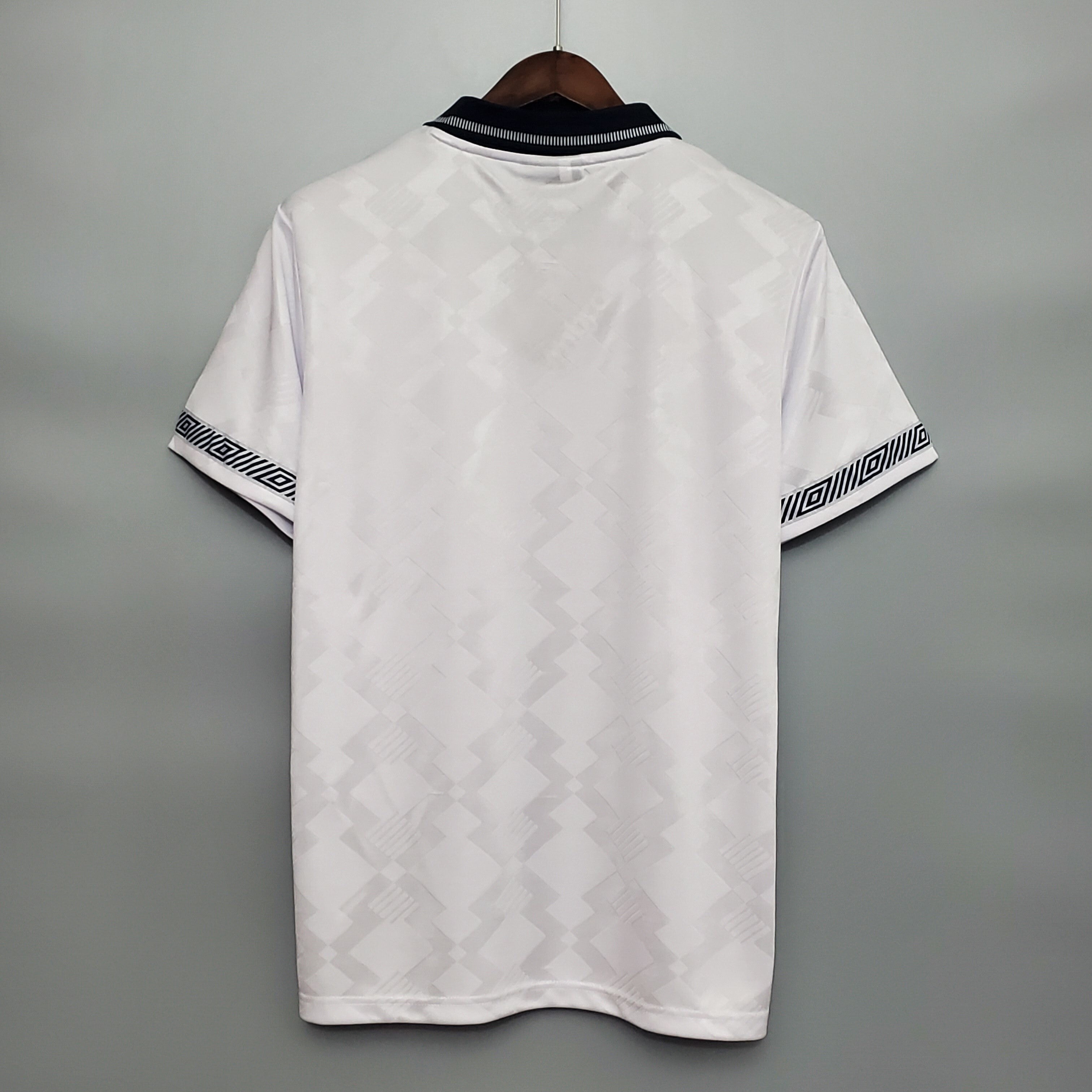 1990s England Retro Football Shirt | White Black Home