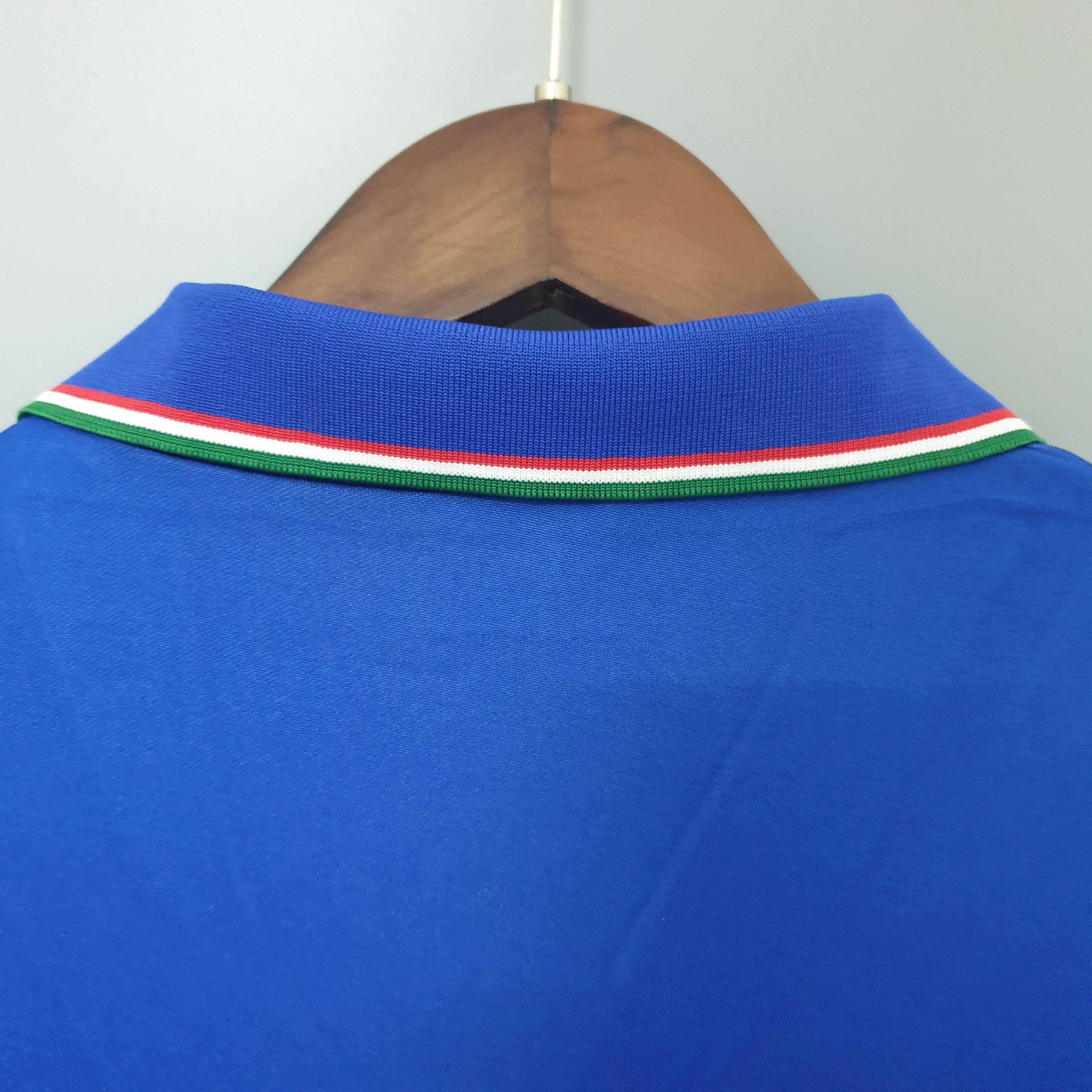 1990s Italy Retro Football Shirt | Blue White Home