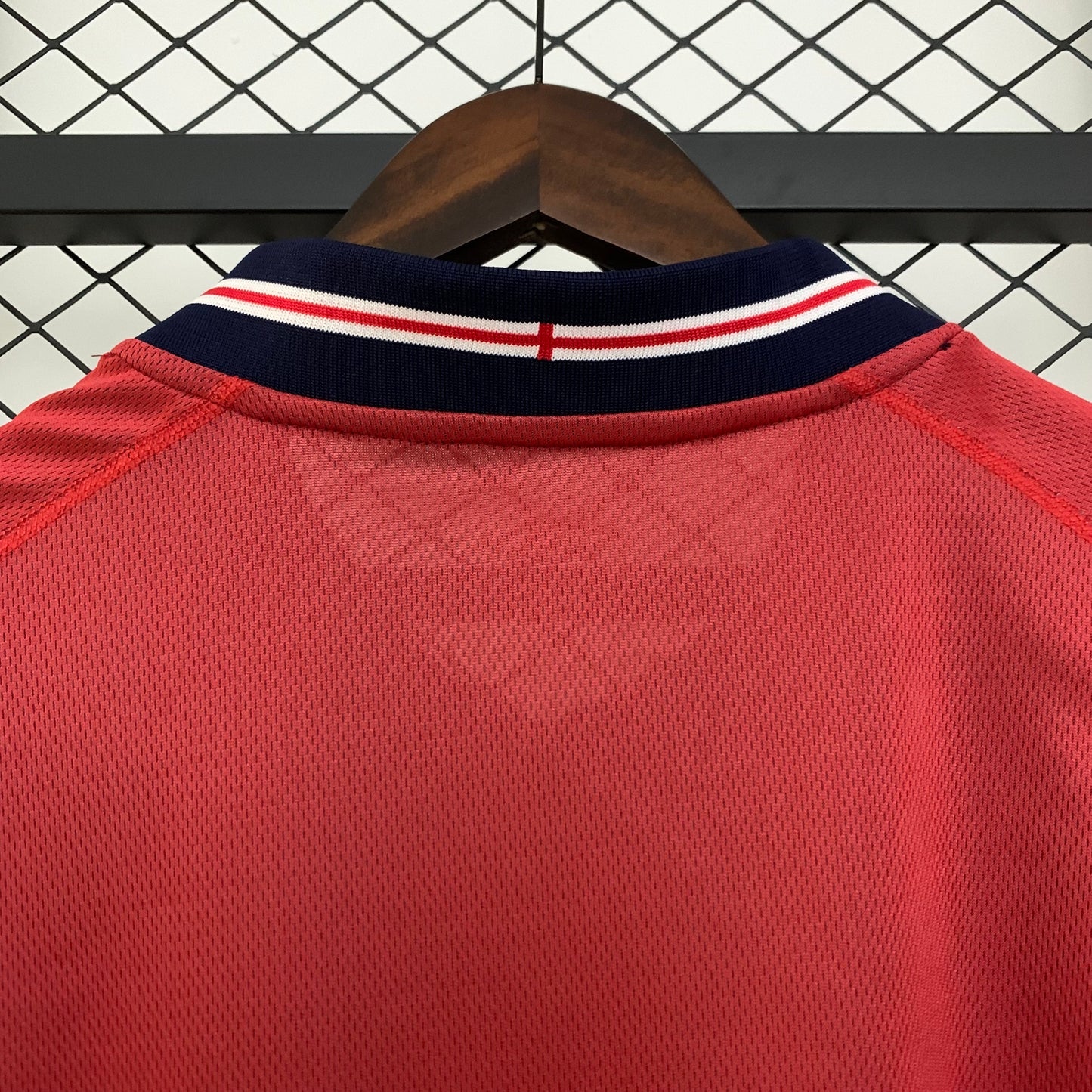 1990s England Retro Football Shirt | Red Navy Home