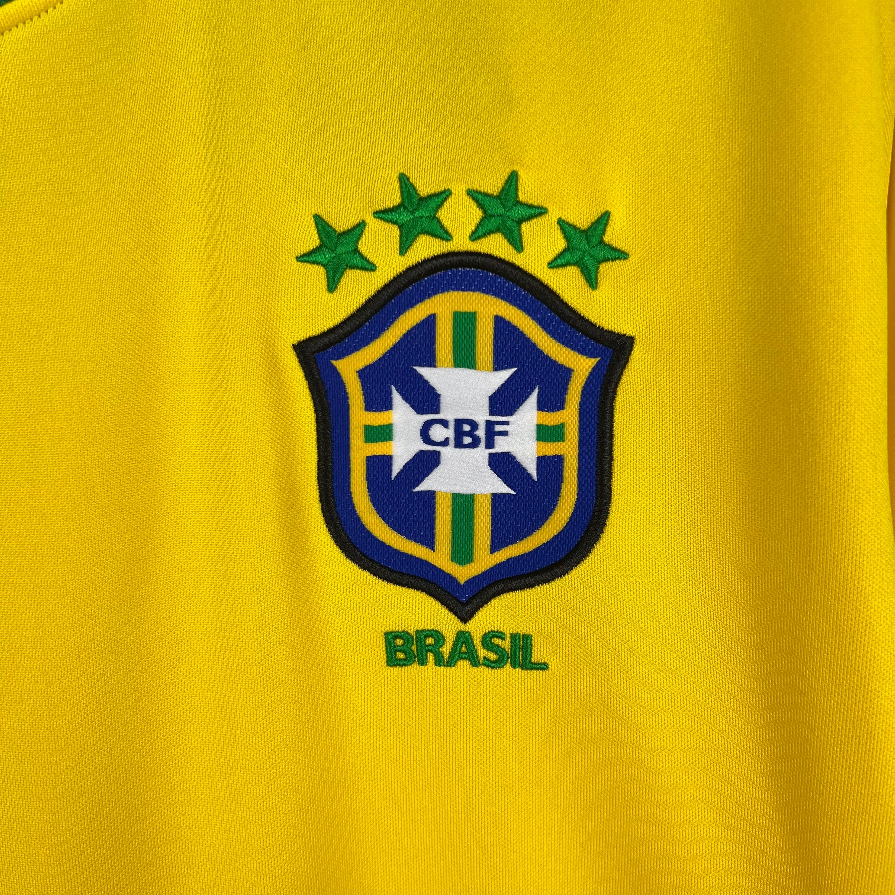 1990s Brazil Retro Football Shirt | Yellow Green Home