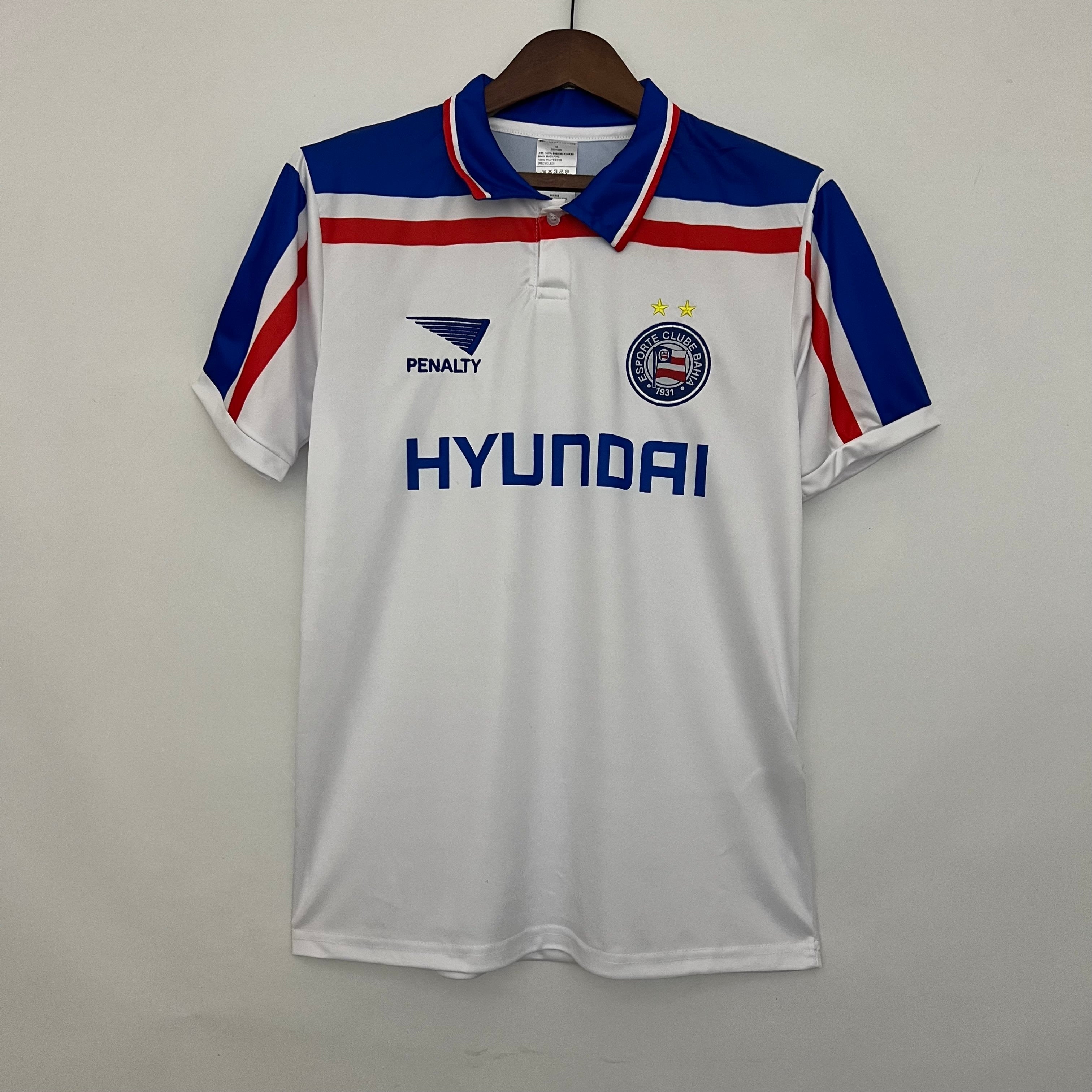 1990s Bahia Retro Football Shirt | White Blue Home