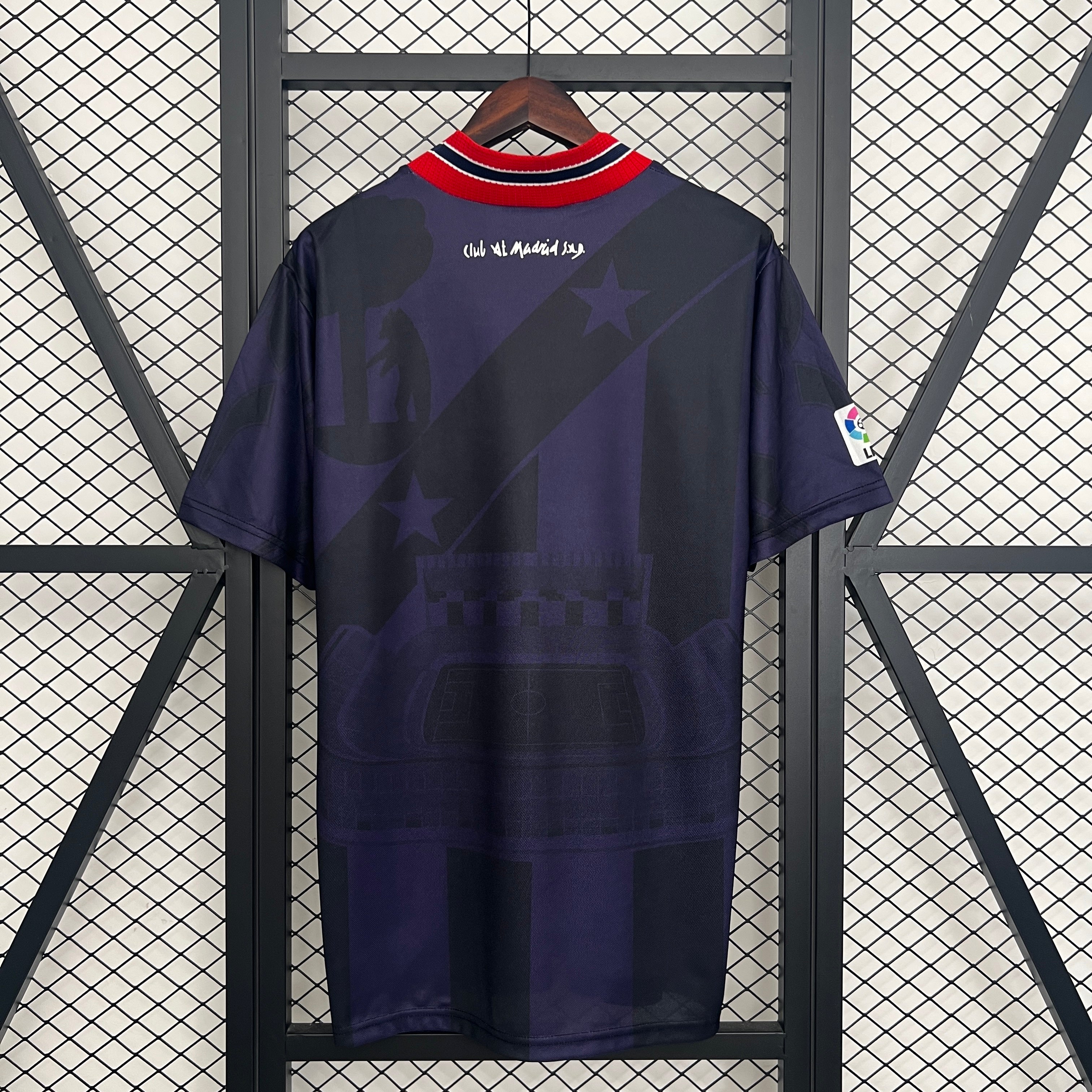 1990s Atletico Madrid Retro Football Shirt | Navy Red Home