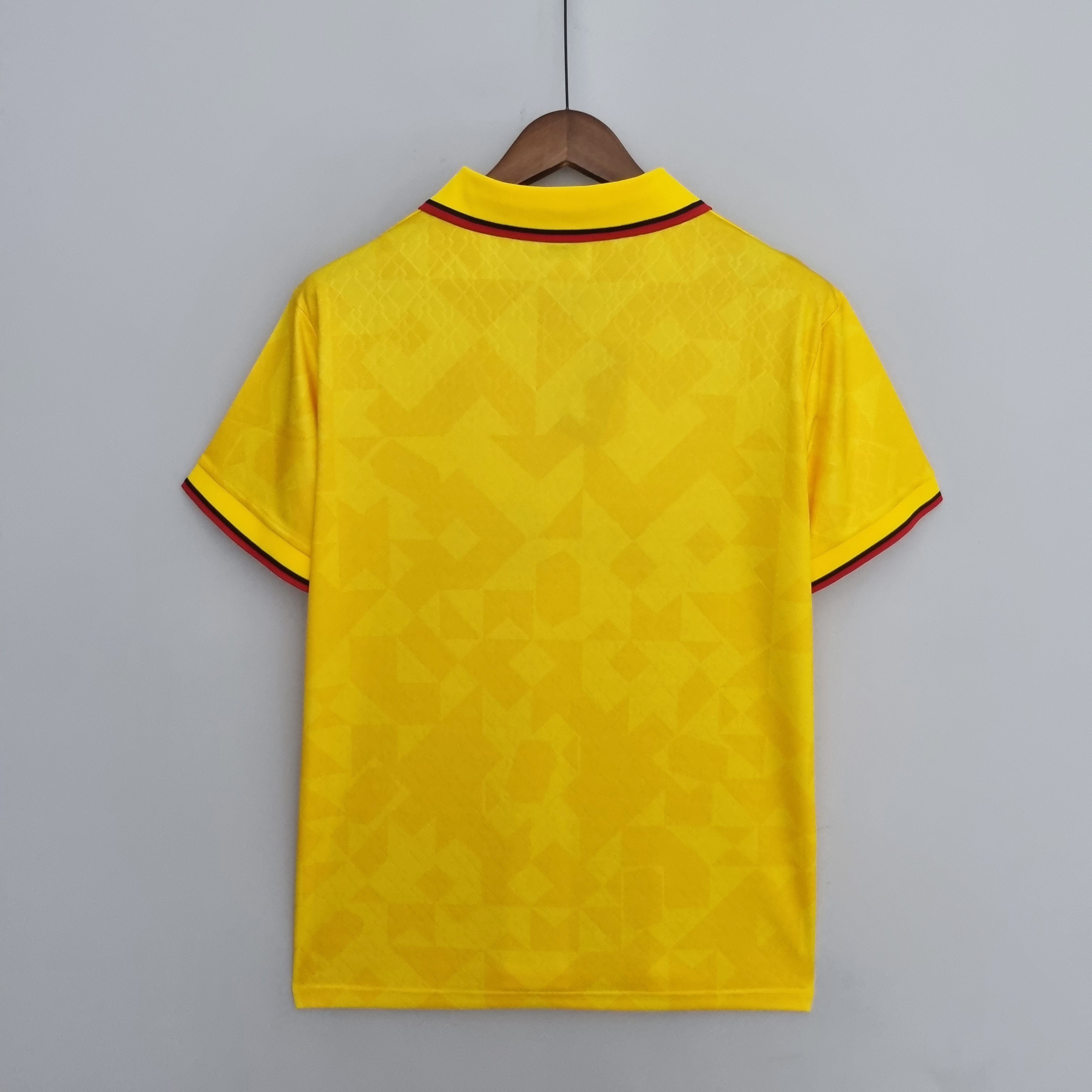 1990s AC Milan Retro Football Shirt | Yellow Red Home