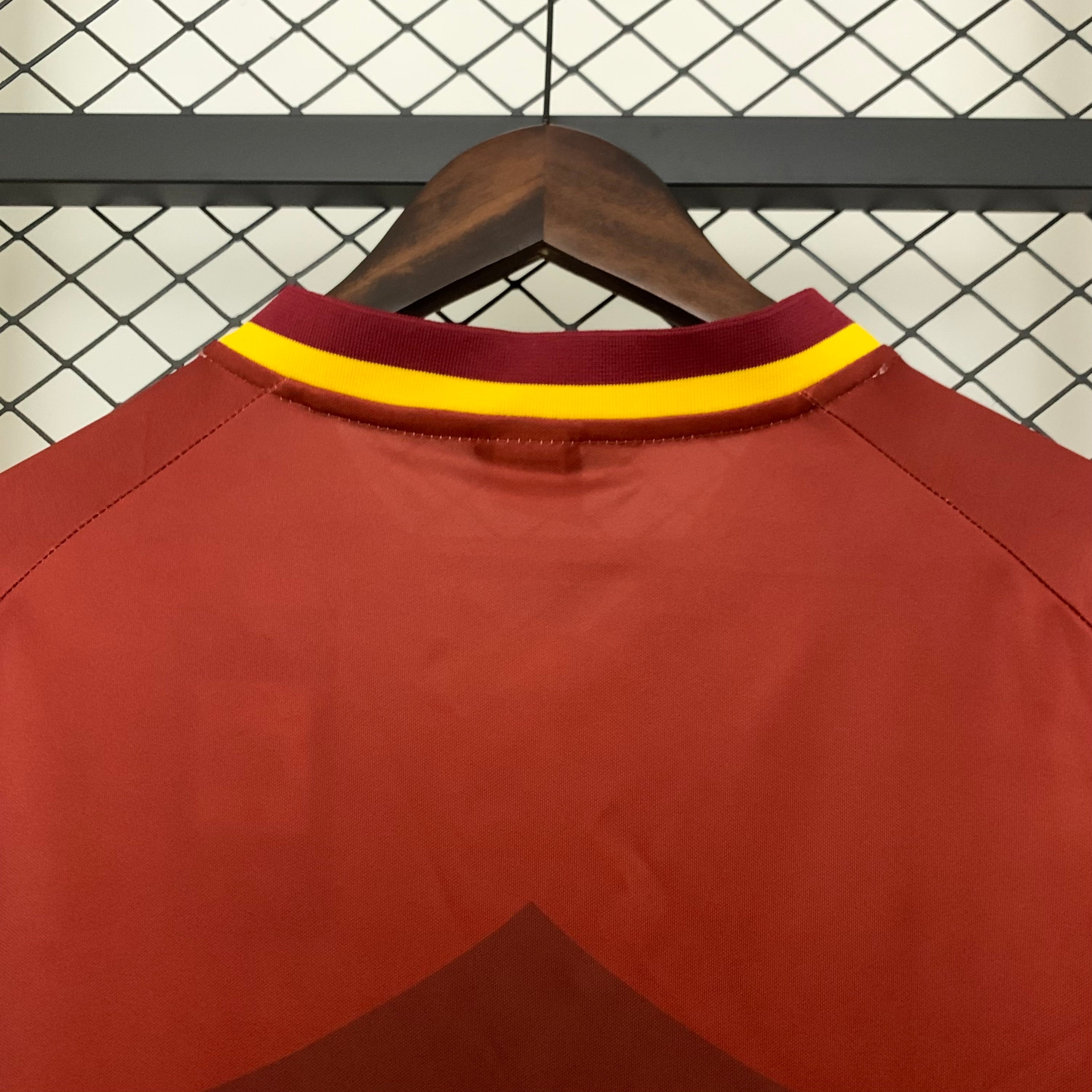 1990s AS Roma Retro Football Shirt | Maroon Yellow Home