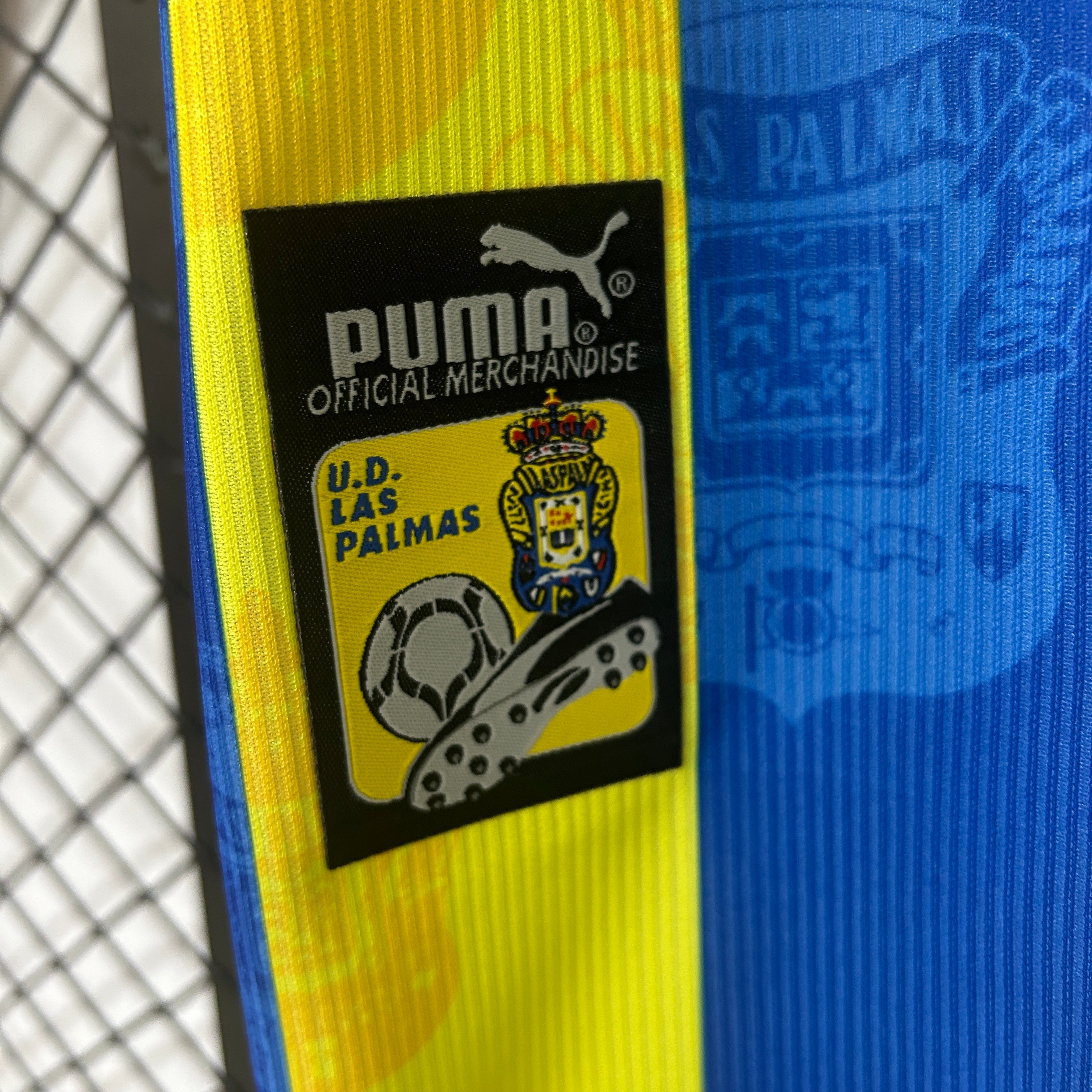 1990s U.D. Las Palmas Retro Football Shirt | Yellow Blue Home
