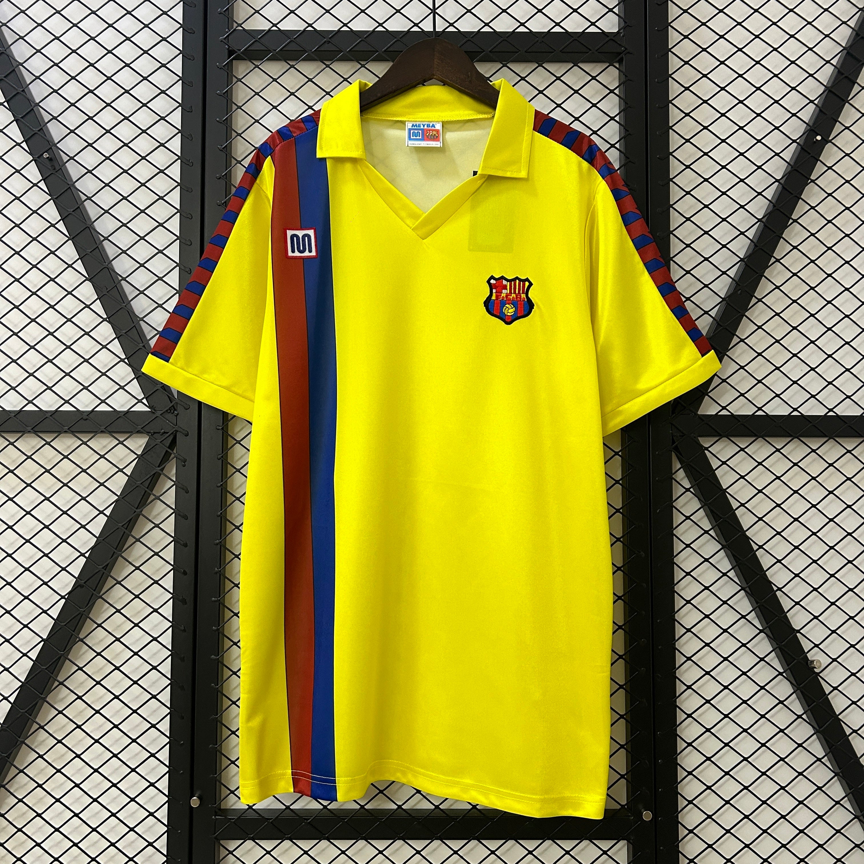 1990s Barcelona Retro Football Shirt | Yellow Blue Third