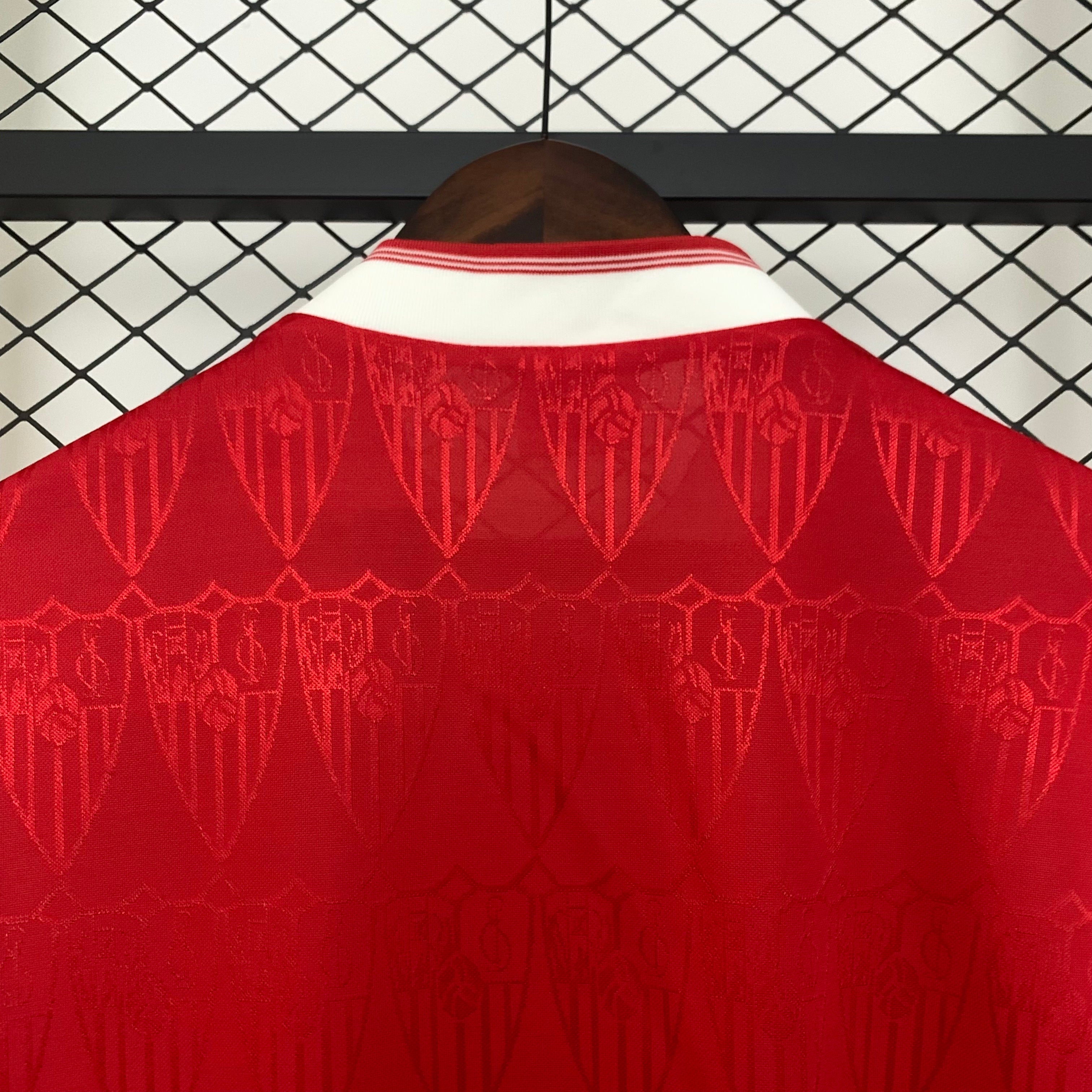1980s Sevilla Retro Football Shirt | Red White Home