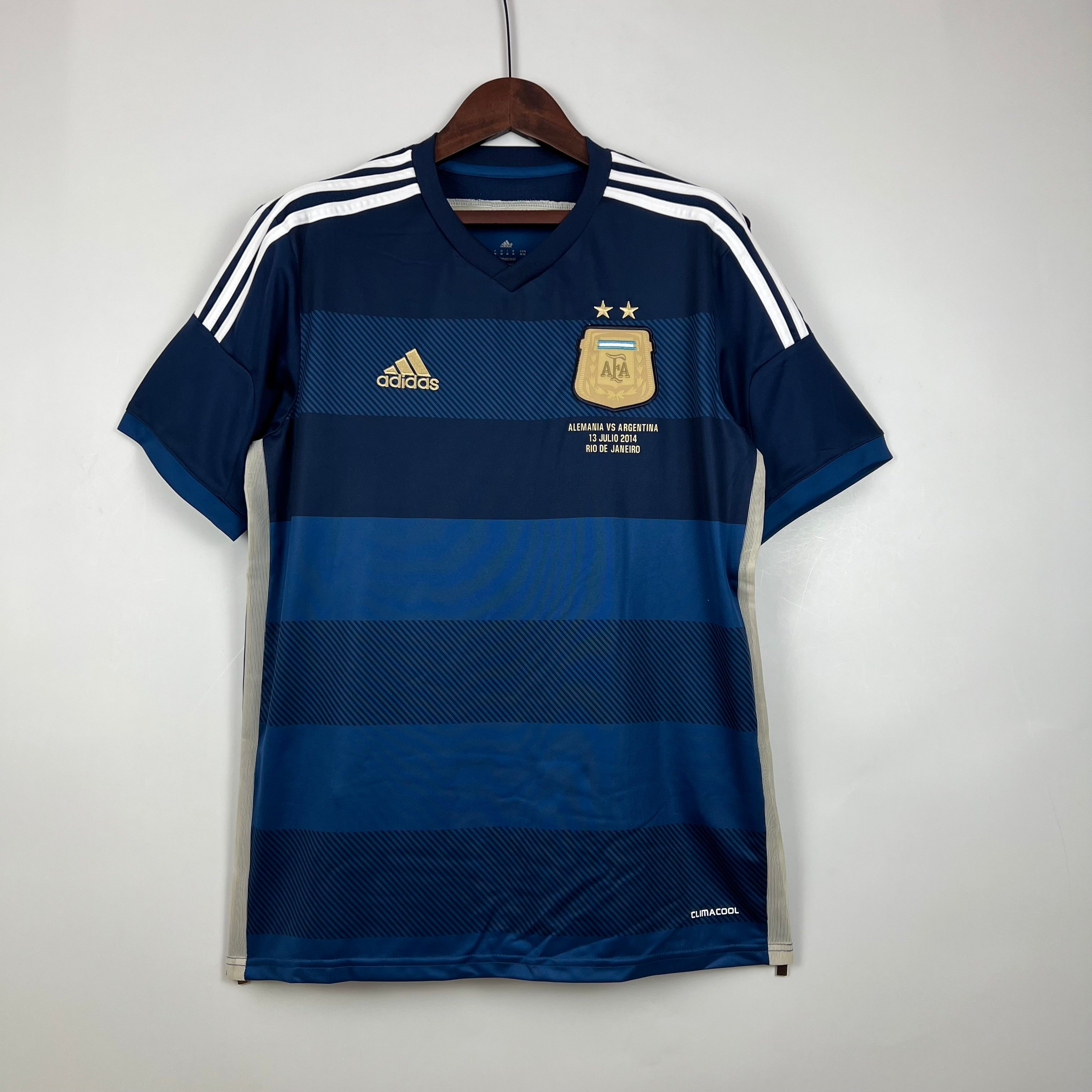 2010s Argentina Retro Football Shirt | Navy Sky Blue Home