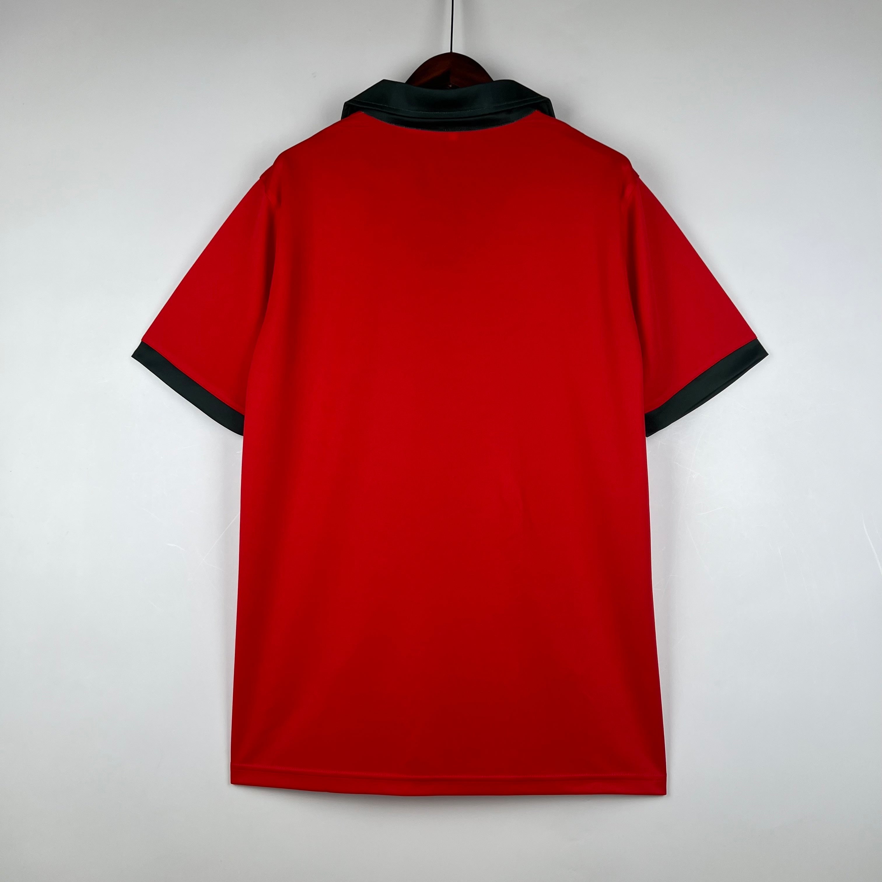 1980s Portugal Retro Football Shirt | Red Black Home