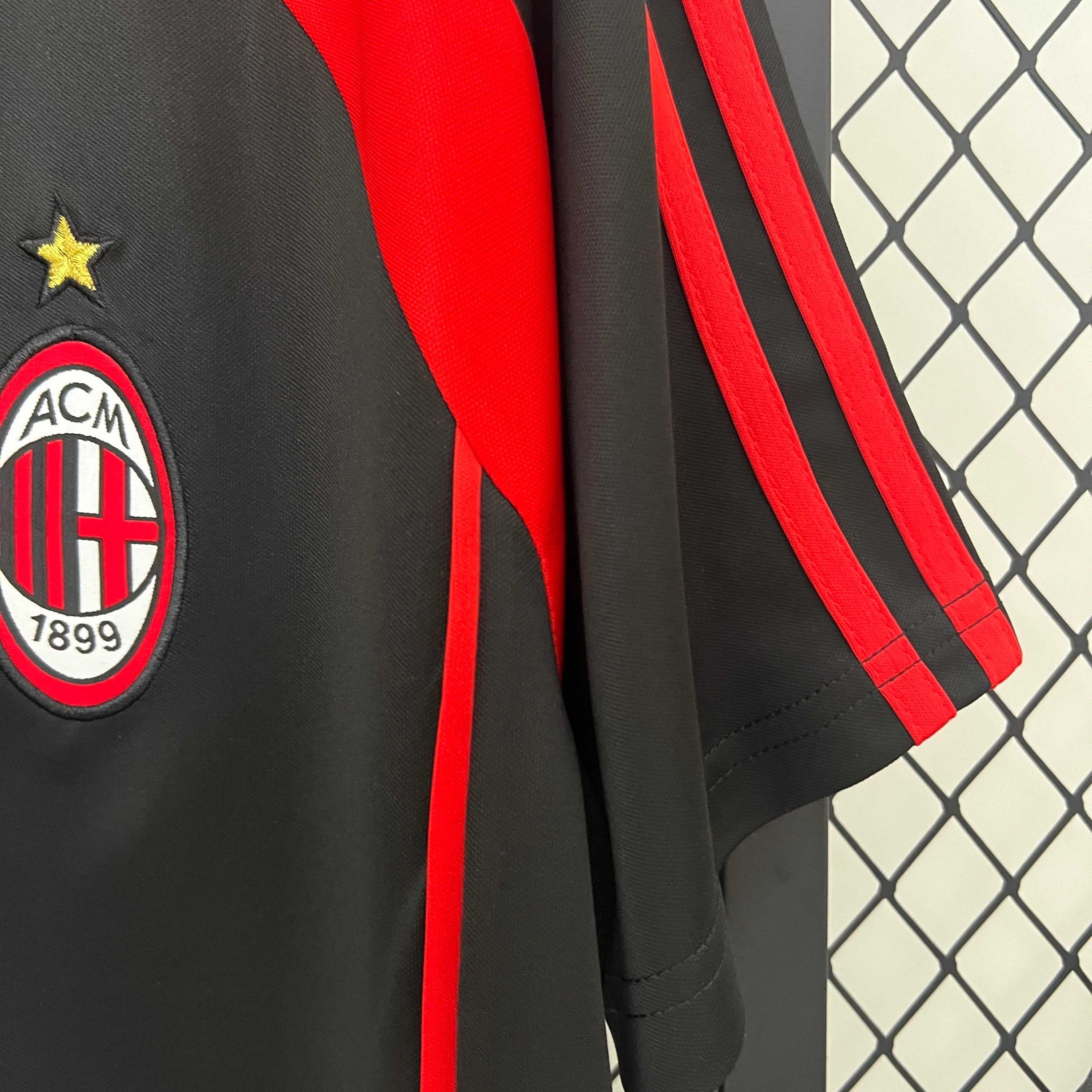 1990s AC Milan Retro Football Shirt | Black Red Home