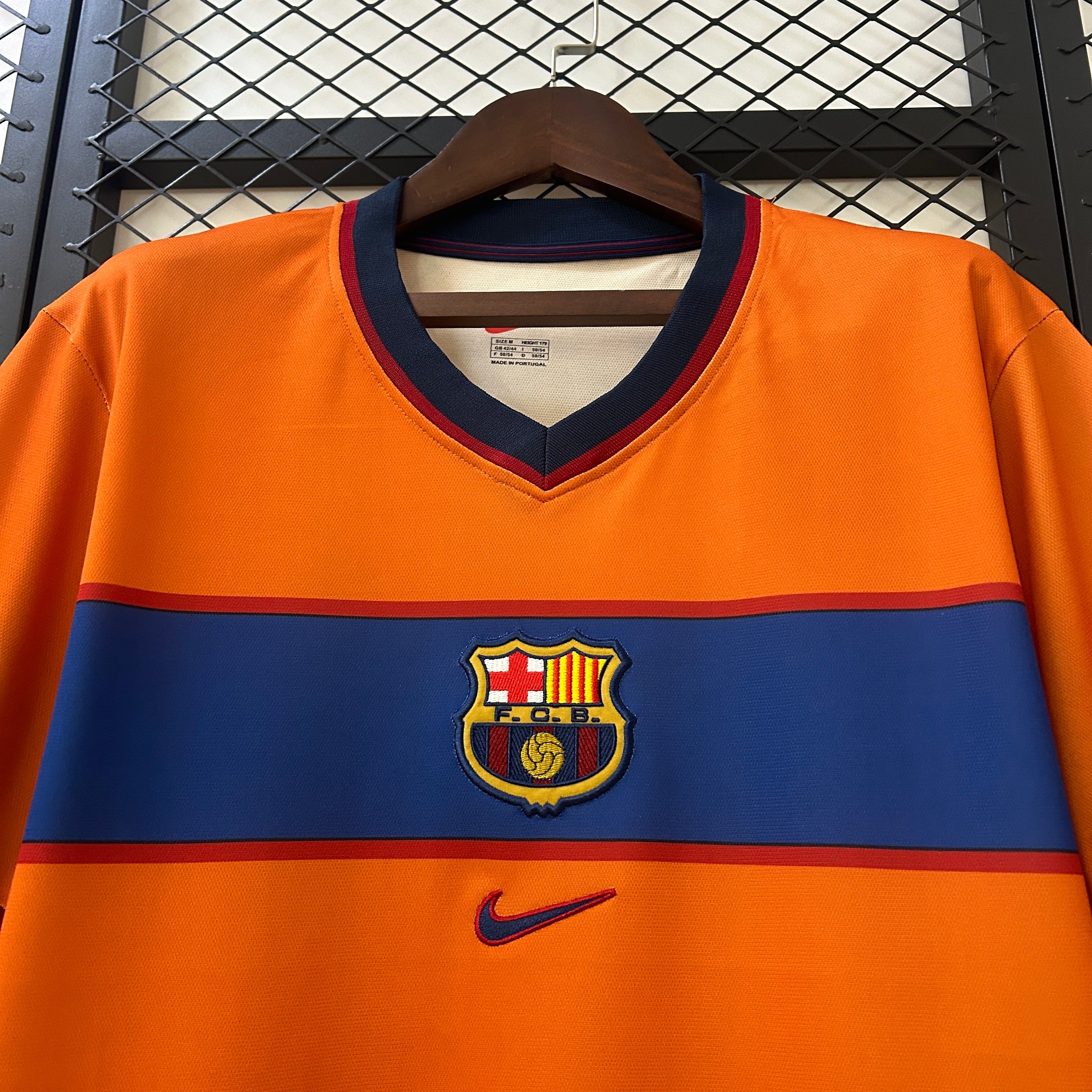 1990s Barcelona Retro Football Shirt | Orange Blue Home