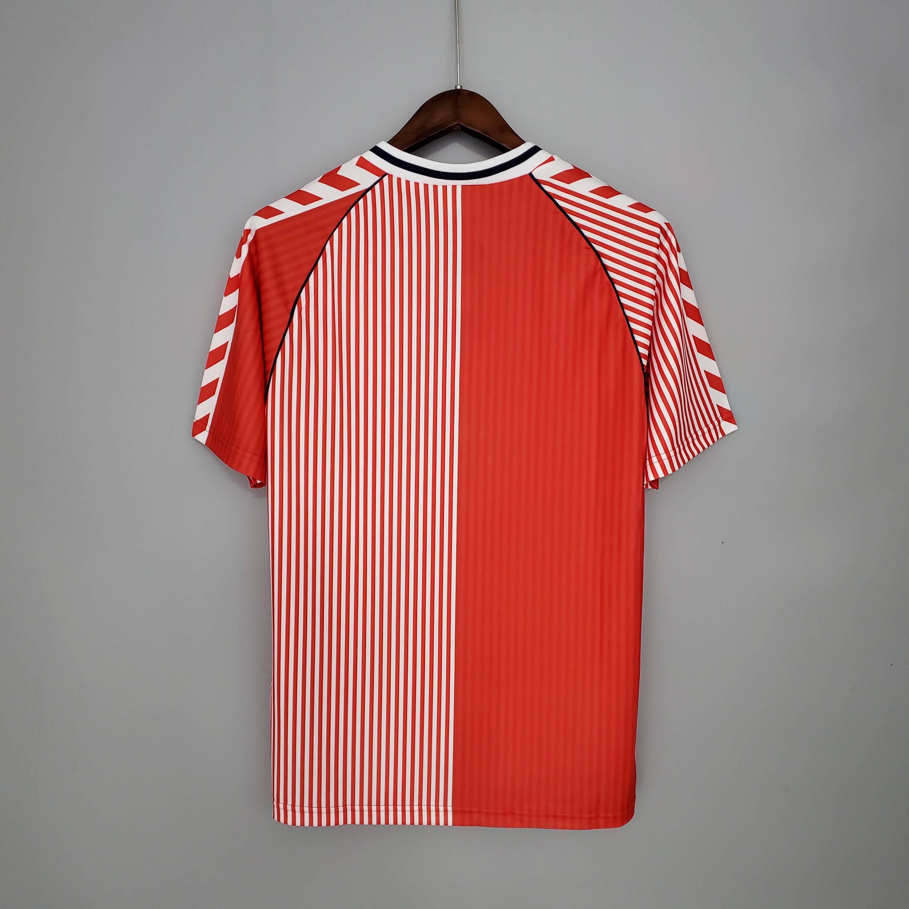 1990s Denmark Retro Football Shirt | Red White Home