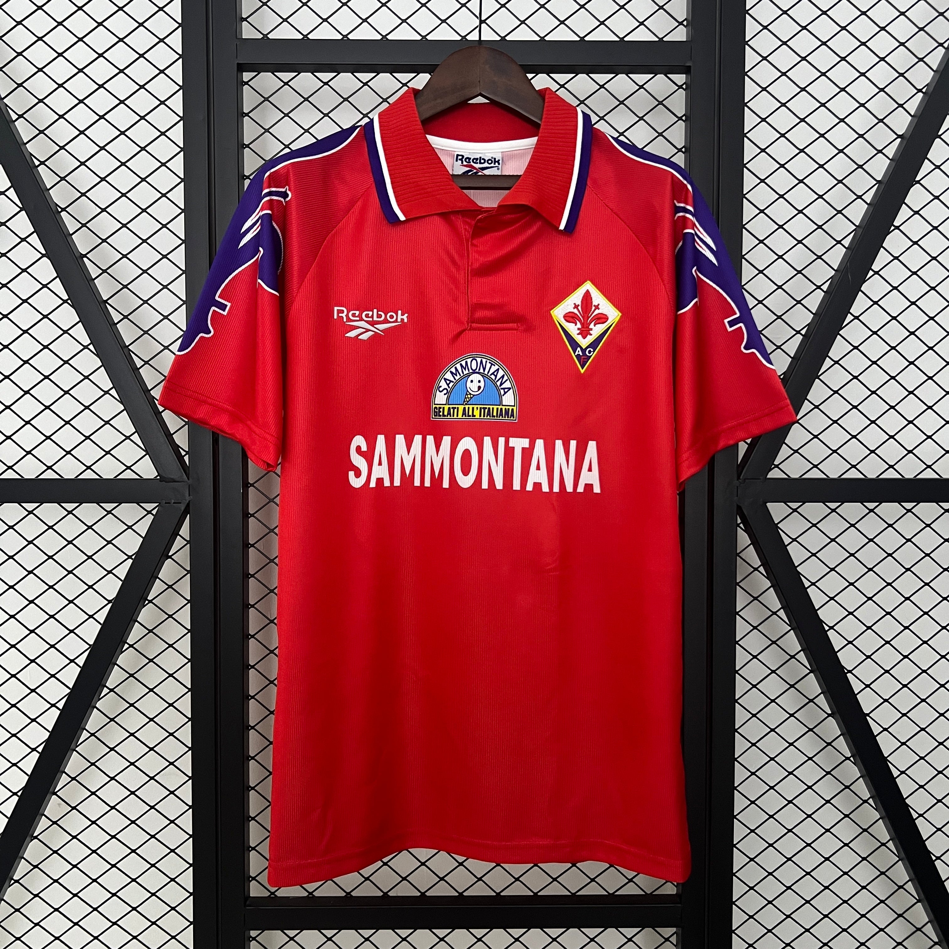 1990s Fiorentina Retro Football Shirt | Red Purple Home
