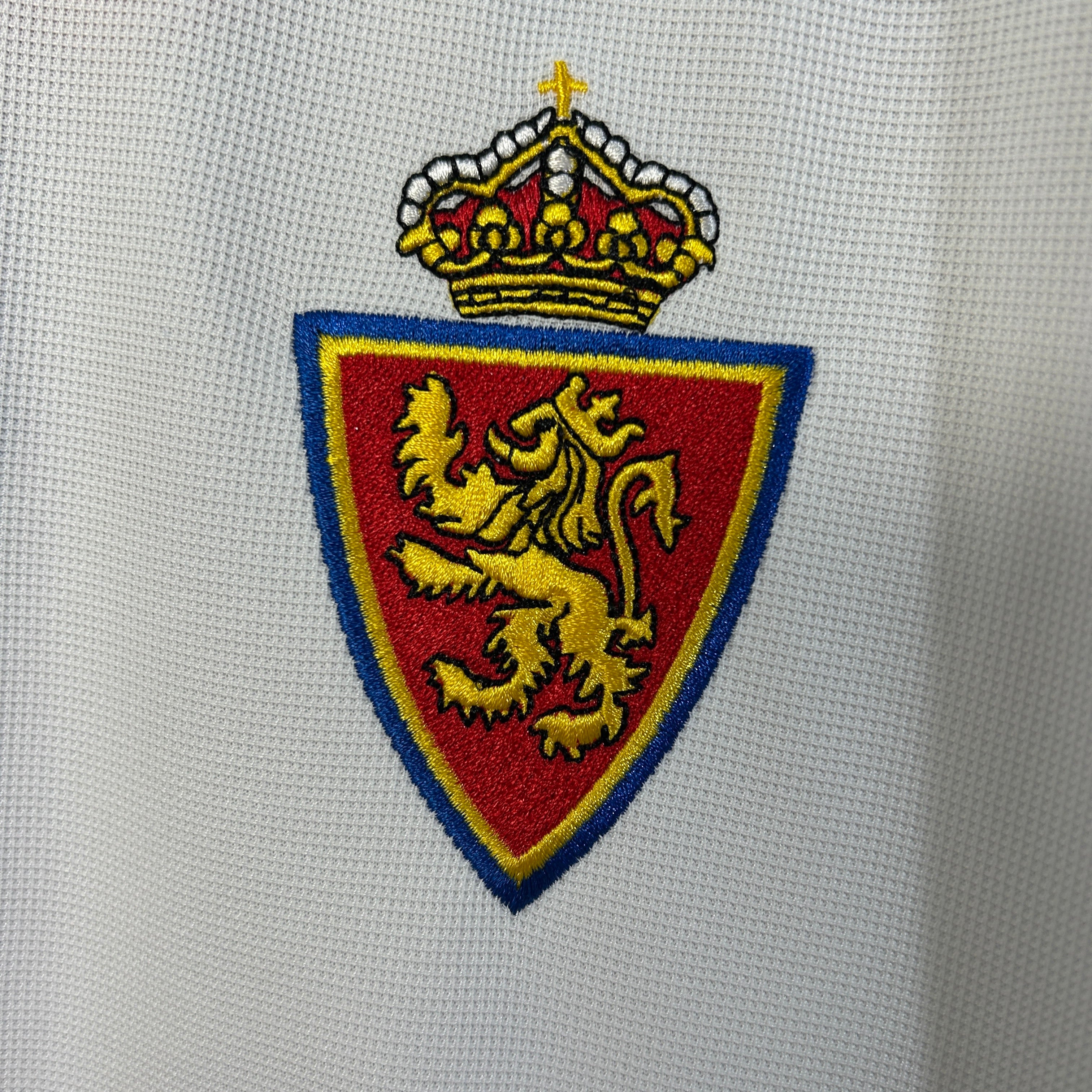 1990s Real Zaragoza Retro Football Shirt | White Blue Home