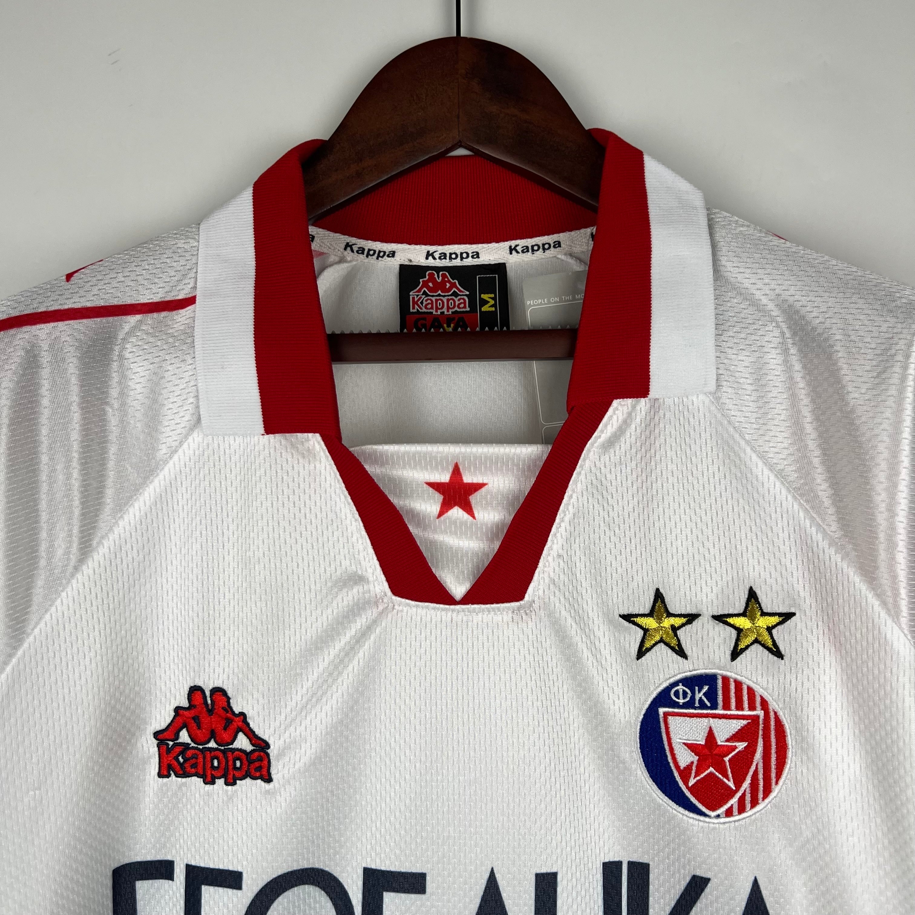 1990s Red Star Belgrade Retro Football Shirt | White Red Home