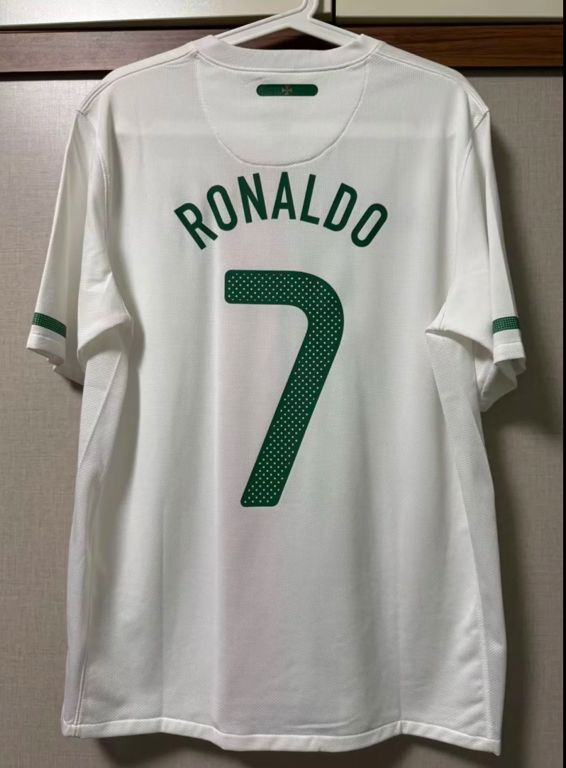 2020s Portugal Retro Football Shirt | White Green Red Home