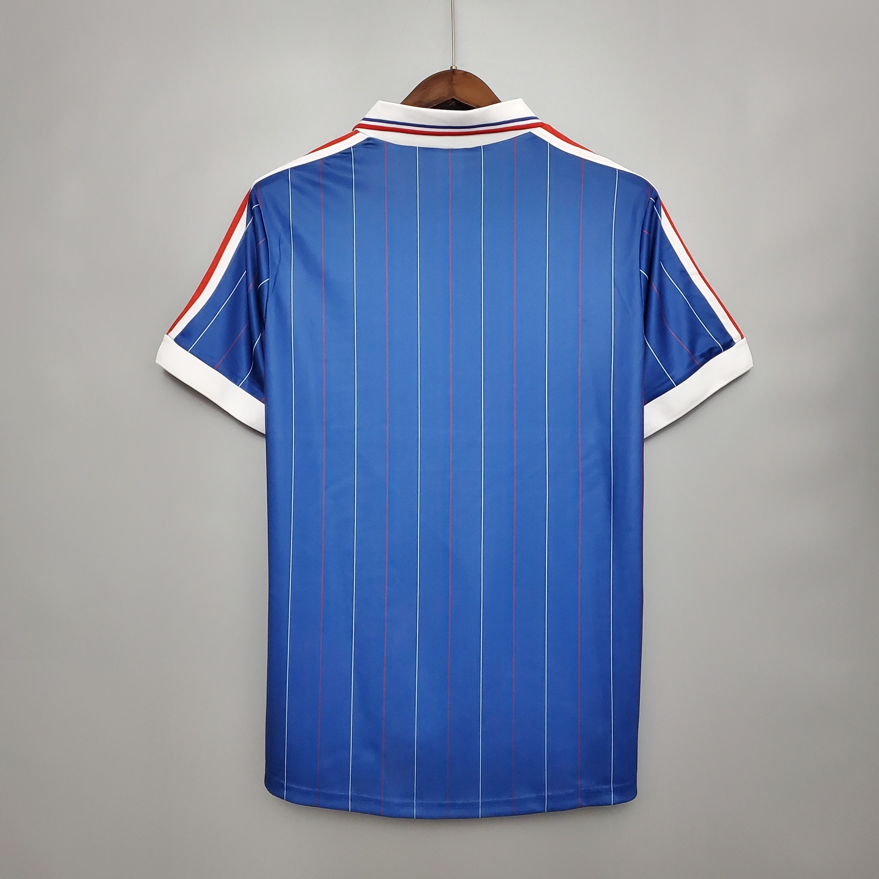 1980s France Retro Football Shirt | Blue White Home