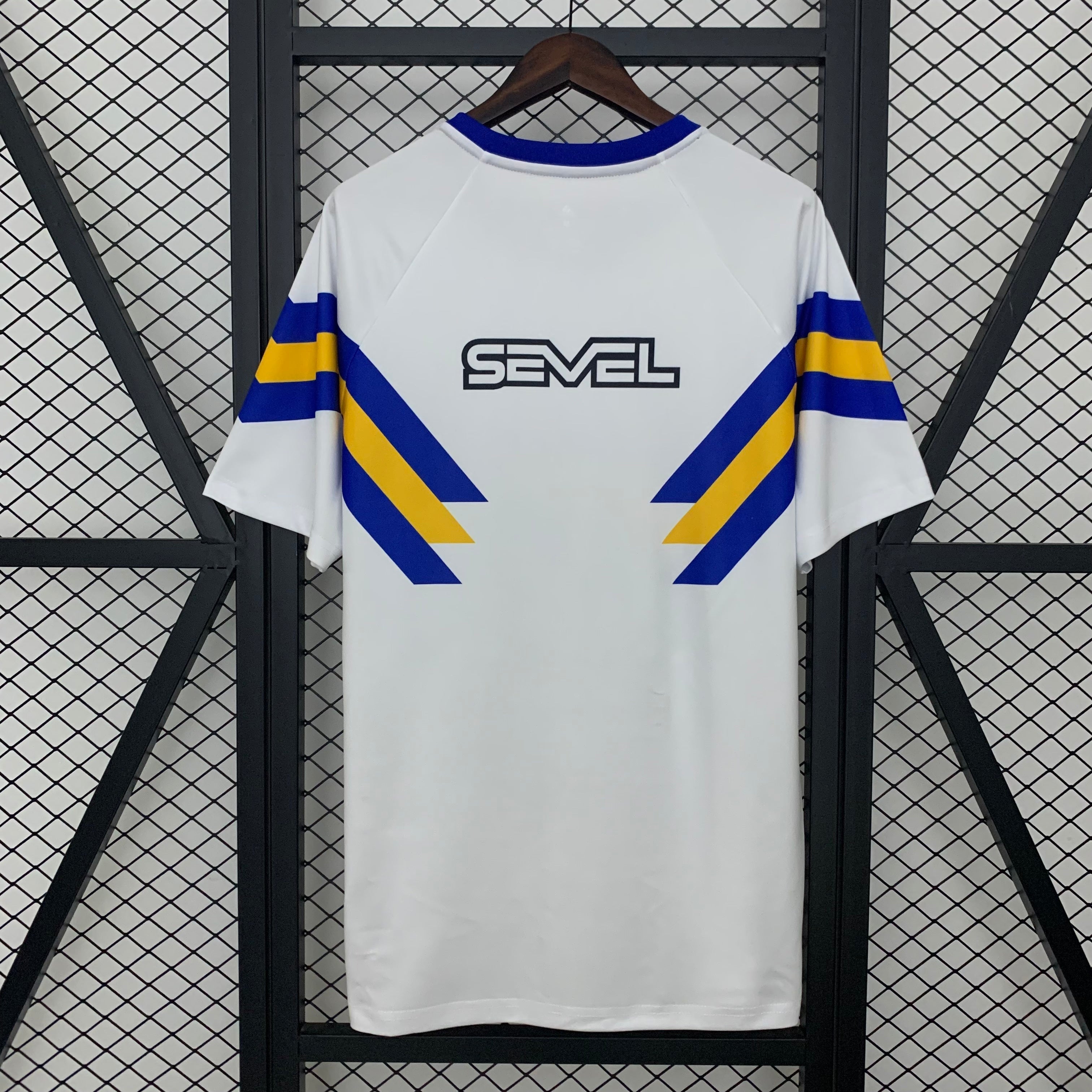 1980s Retro Football Shirt | White Blue Yellow Home