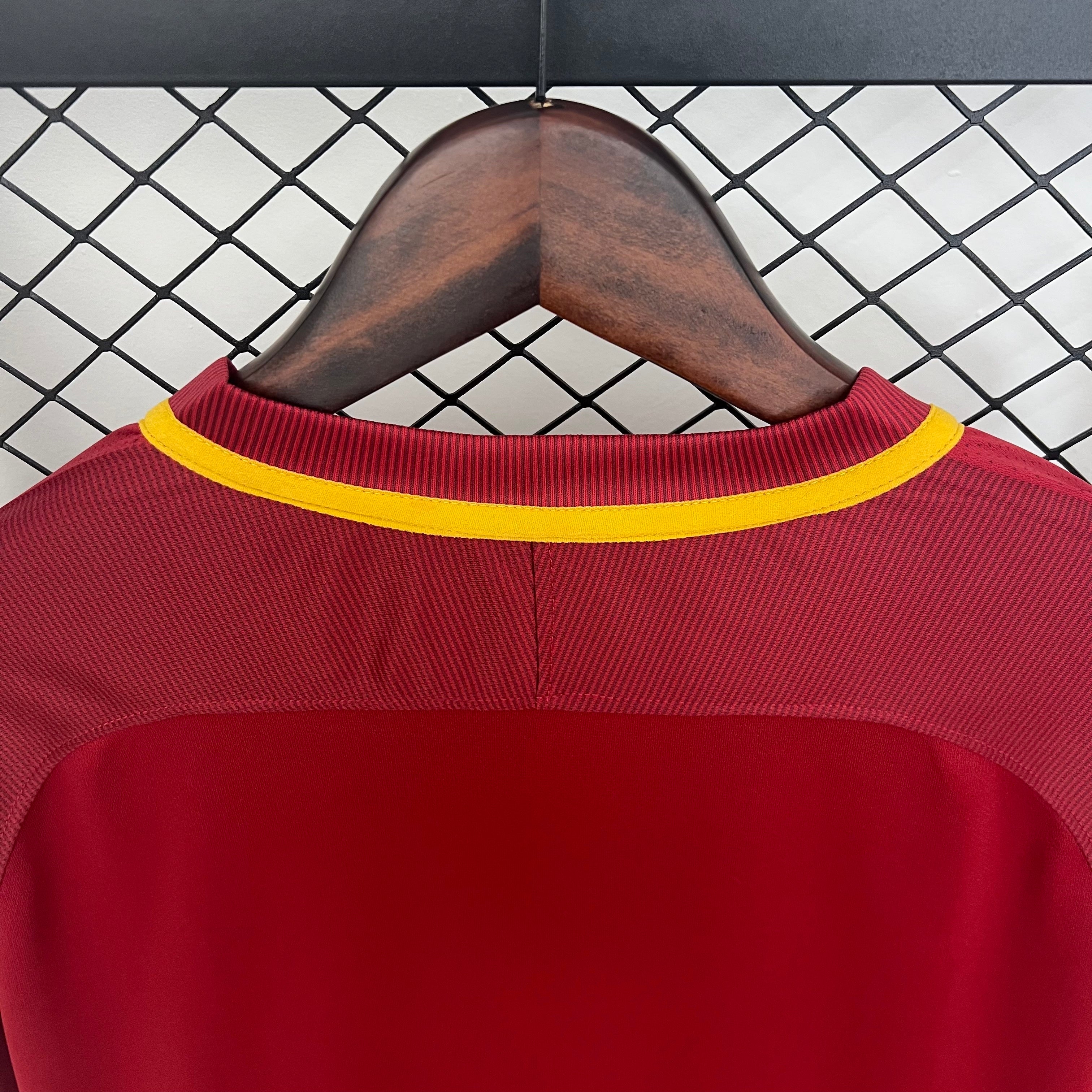 2010s AS Roma Retro Football Shirt | Red Yellow Home