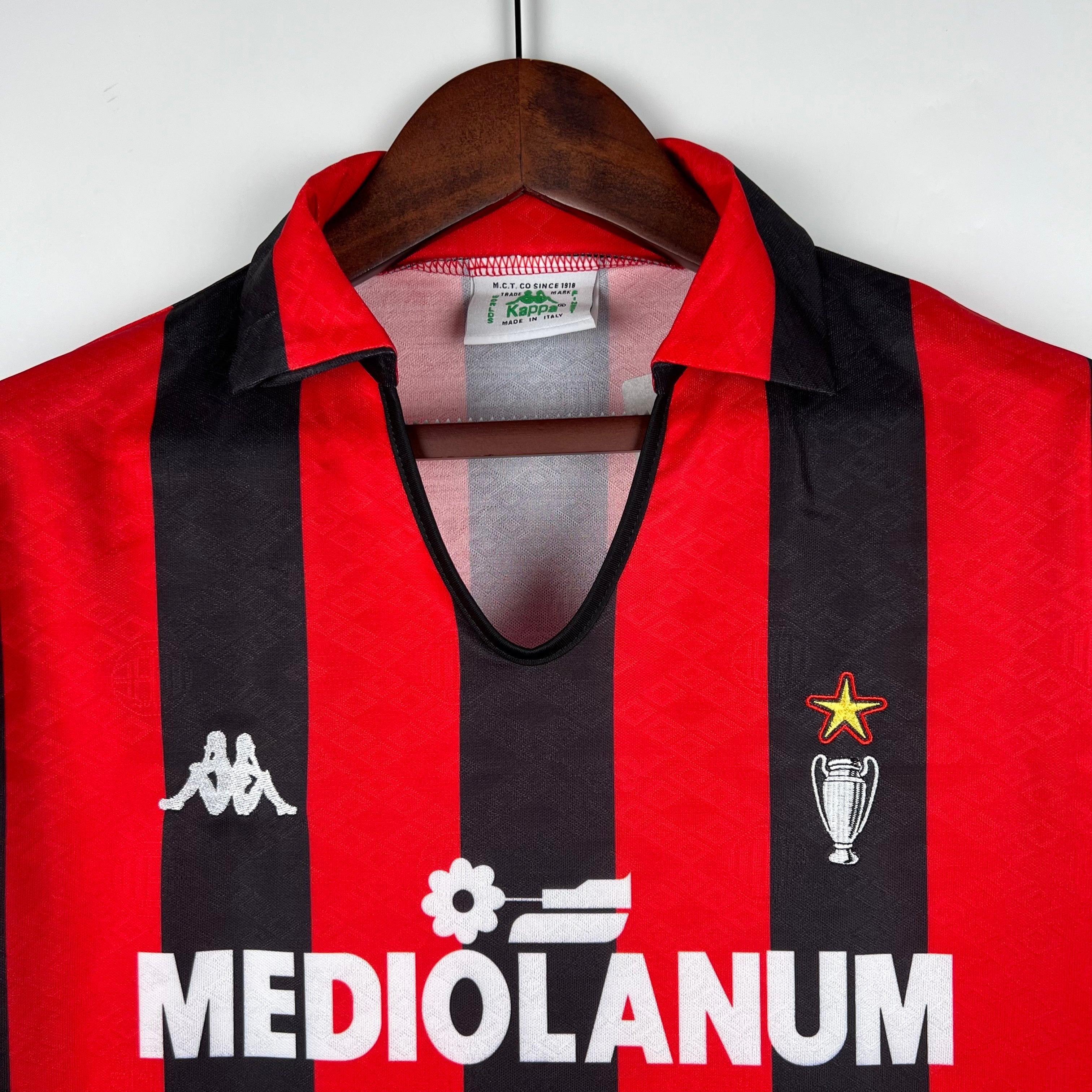 1990s AC Milan Retro Football Shirt | Red Black Home