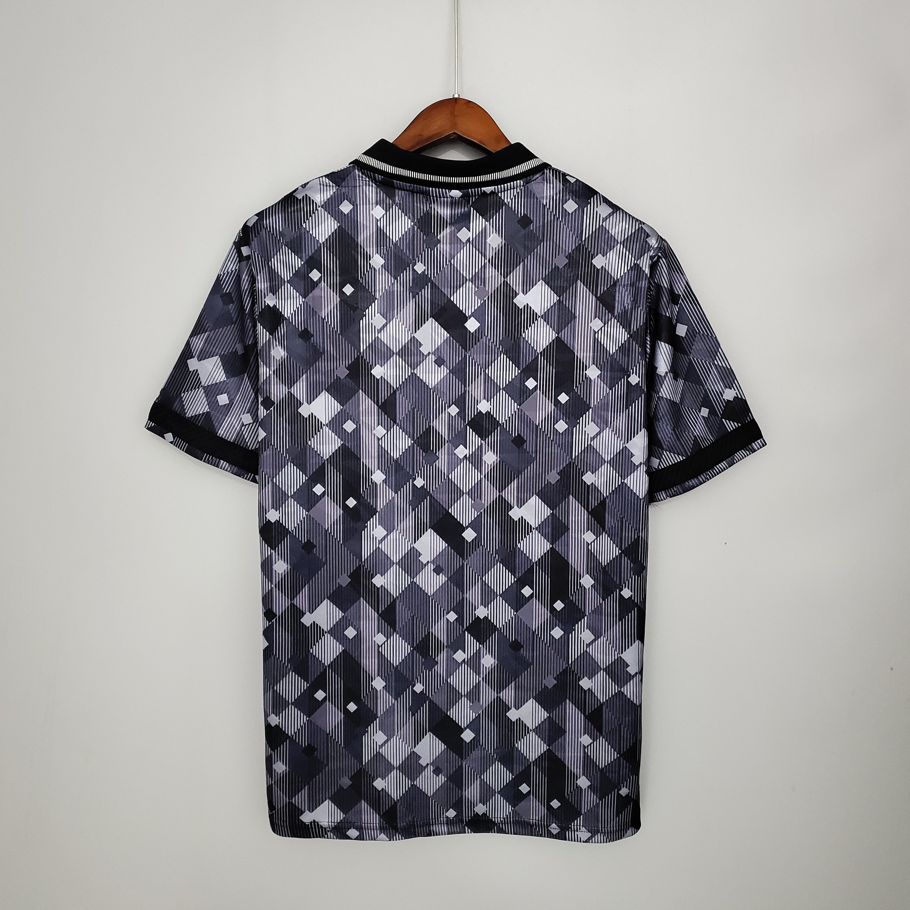 1990s Unknown Retro Football Shirt | Black Grey Training Edition
