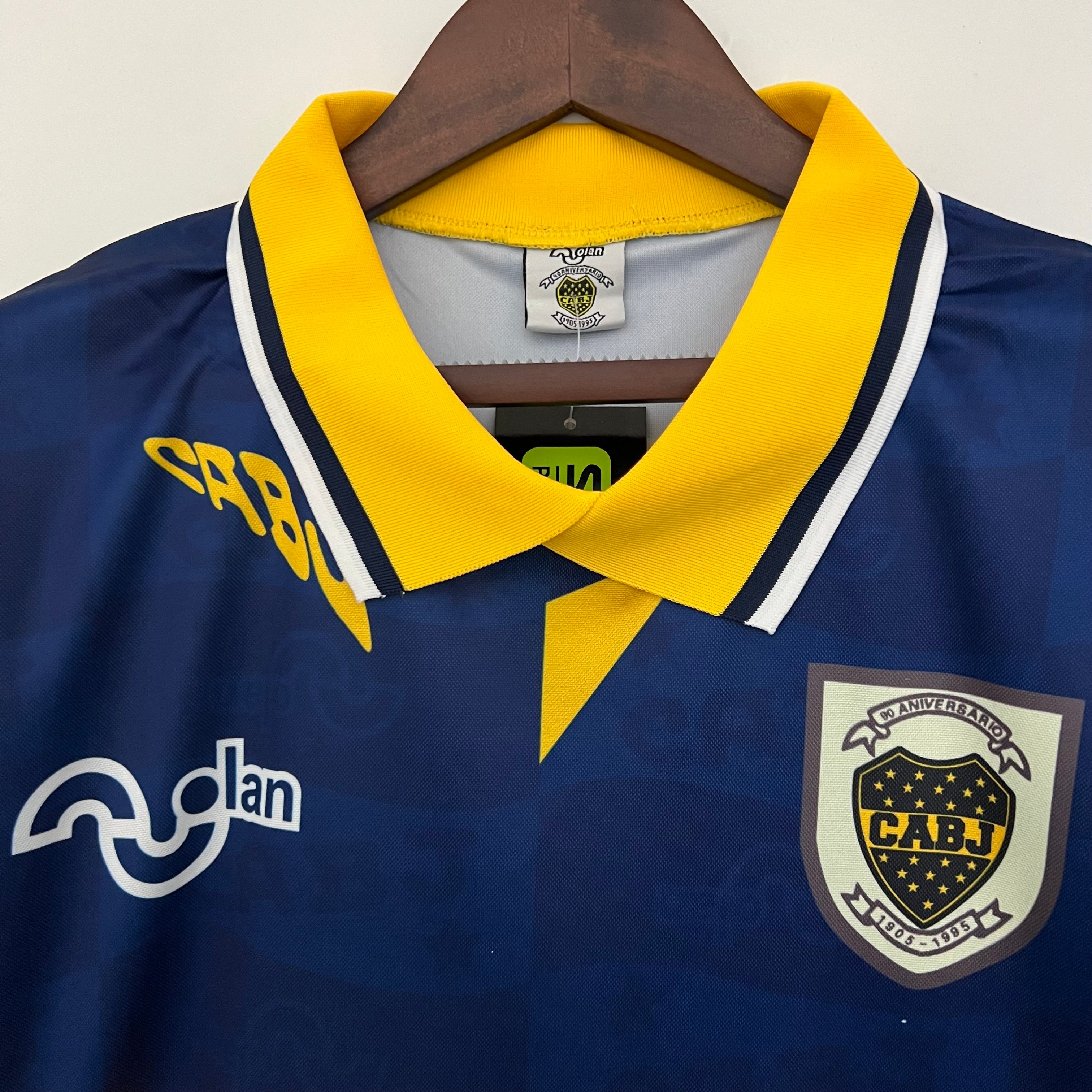 1990s Boca Juniors Retro Football Shirt | Navy Yellow Home
