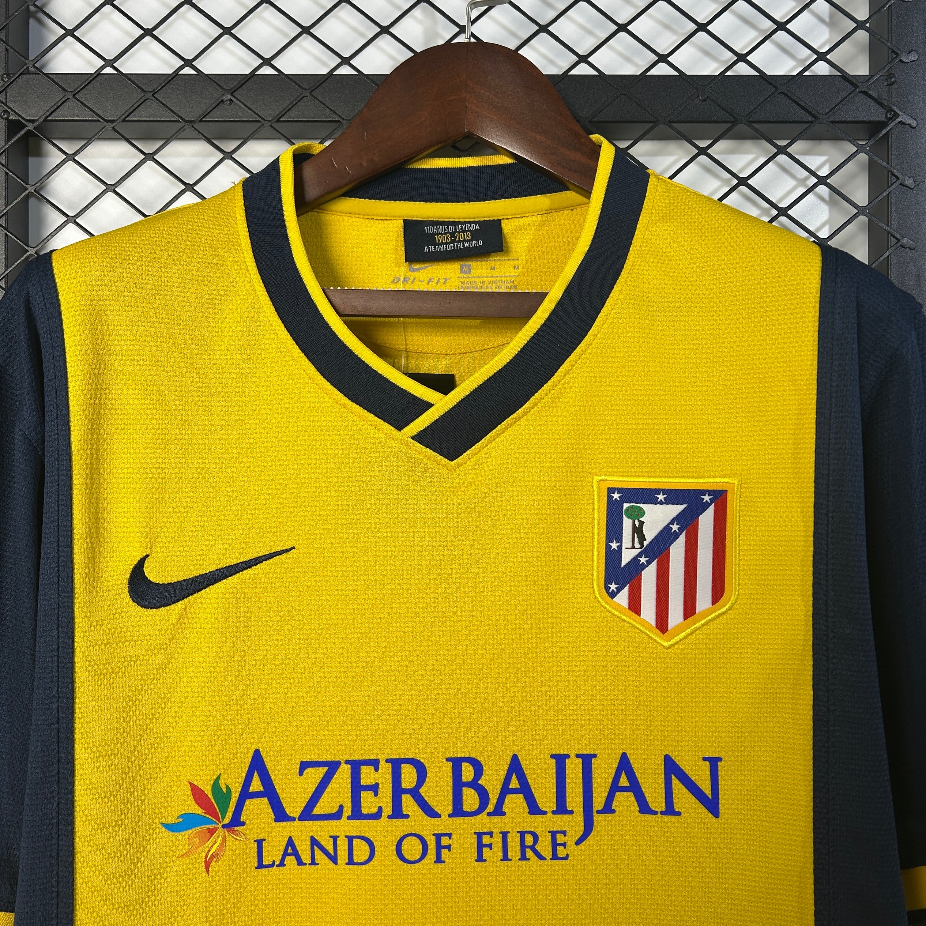 2010s Atletico Madrid Retro Football Shirt | Yellow Navy Home