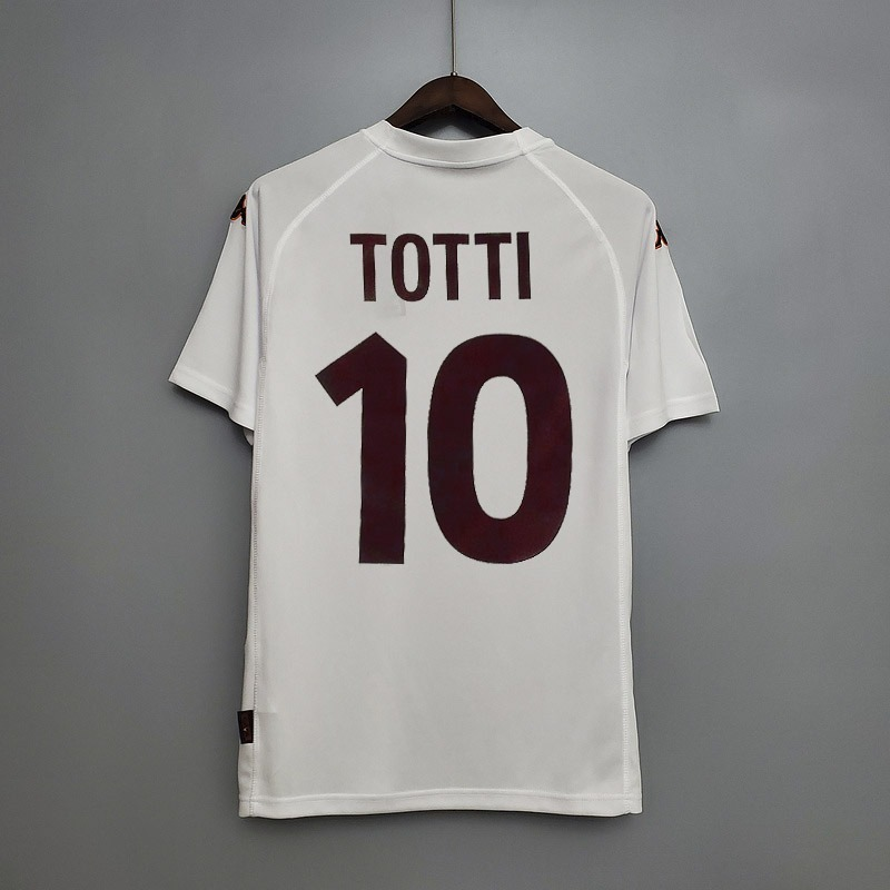2000s AS Roma Retro Football Shirt | White Maroon Home
