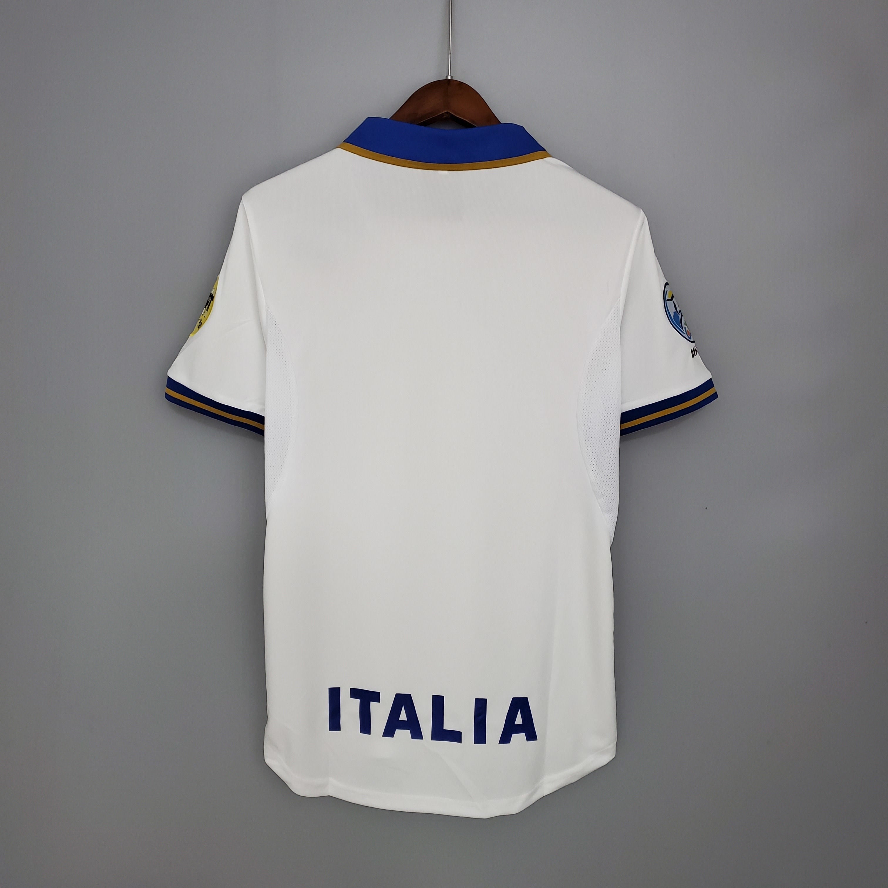 1990s Italy Retro Football Shirt | White Blue Home